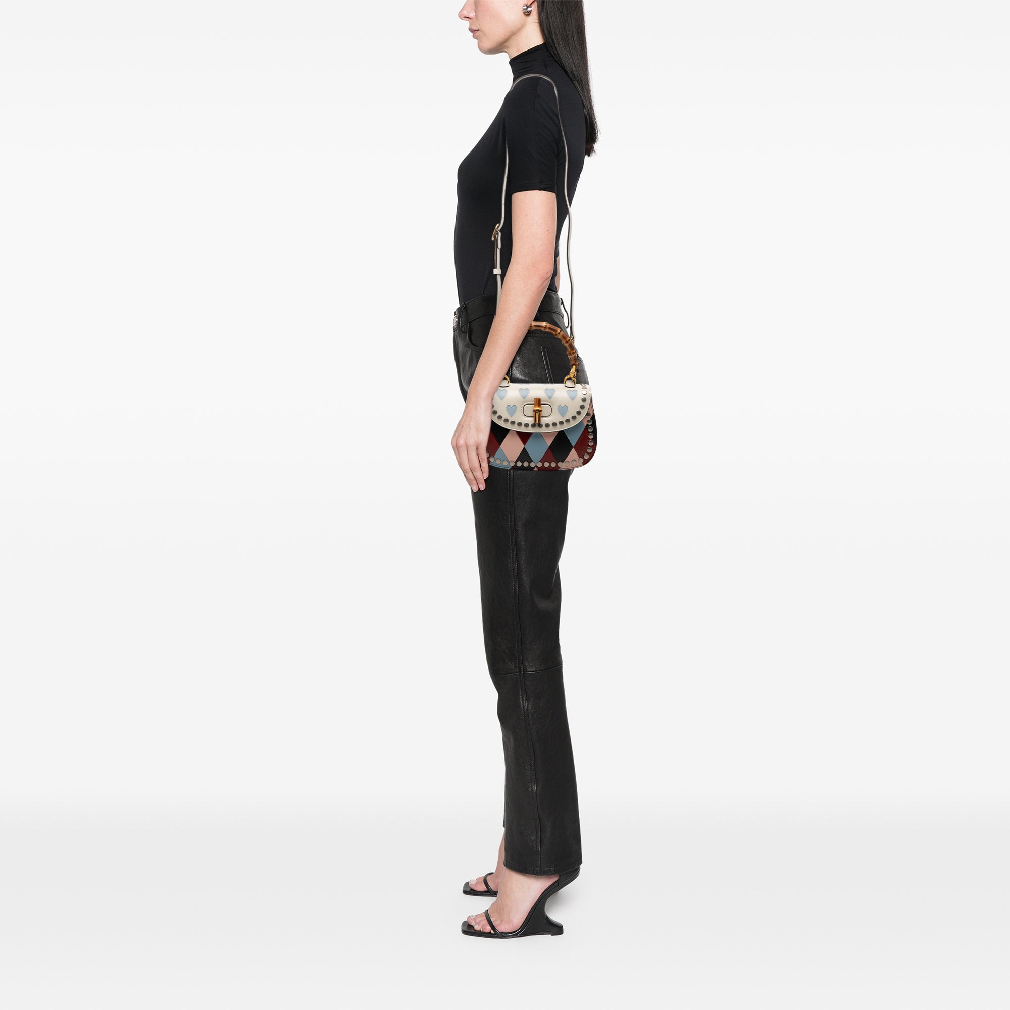 Gucci Small Calfskin Lovelight Bamboo Top Handle Bag - image 7