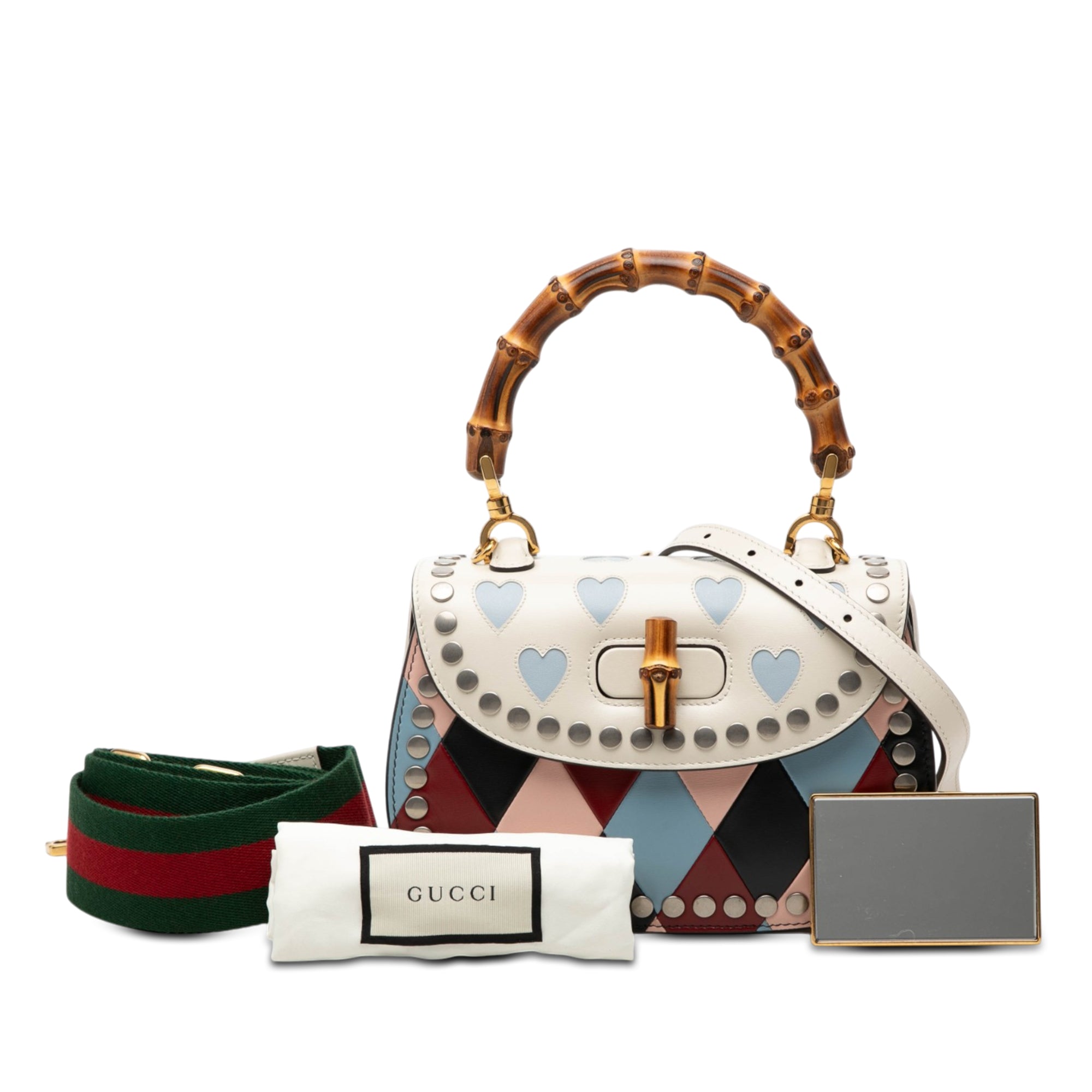 Gucci Small Calfskin Lovelight Bamboo Top Handle Bag - image 8