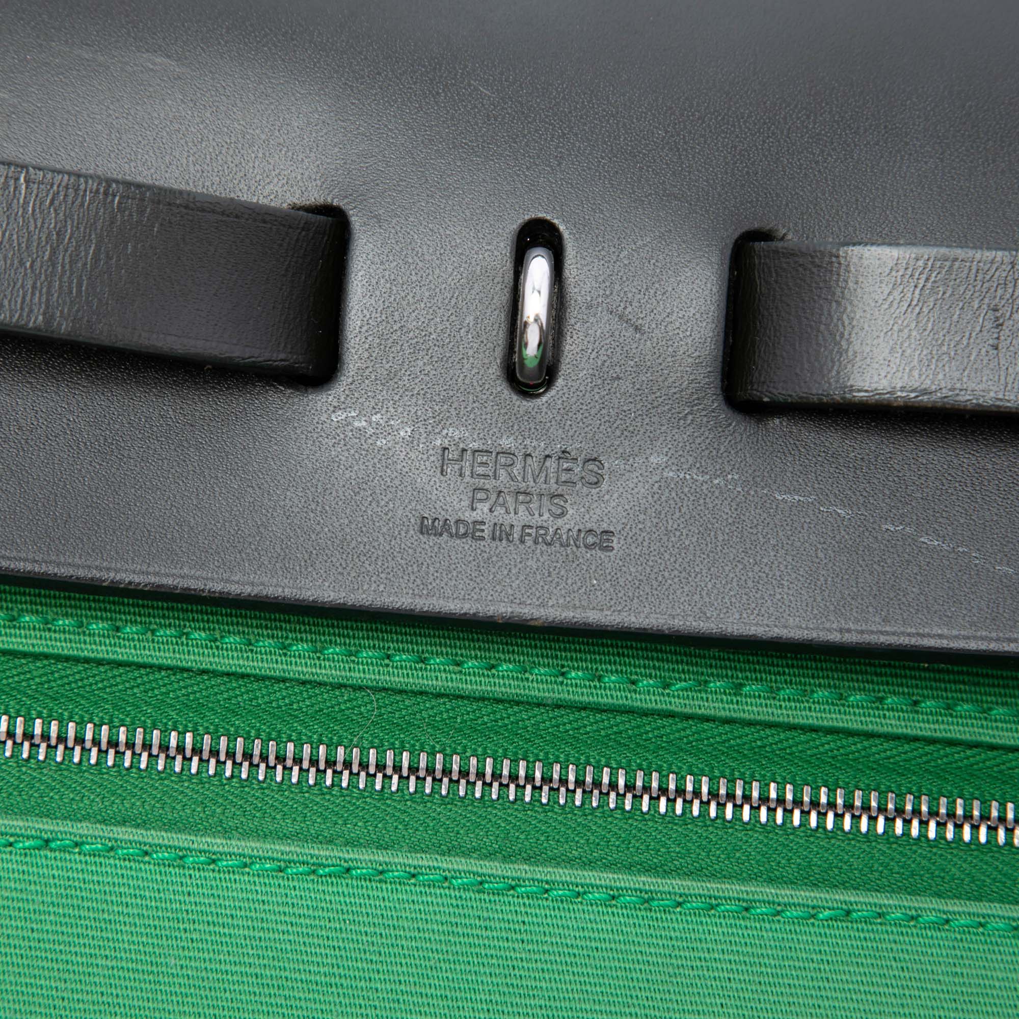 Hermès Military Toile and Vache Hunter Herbag Zip 31 - image 5