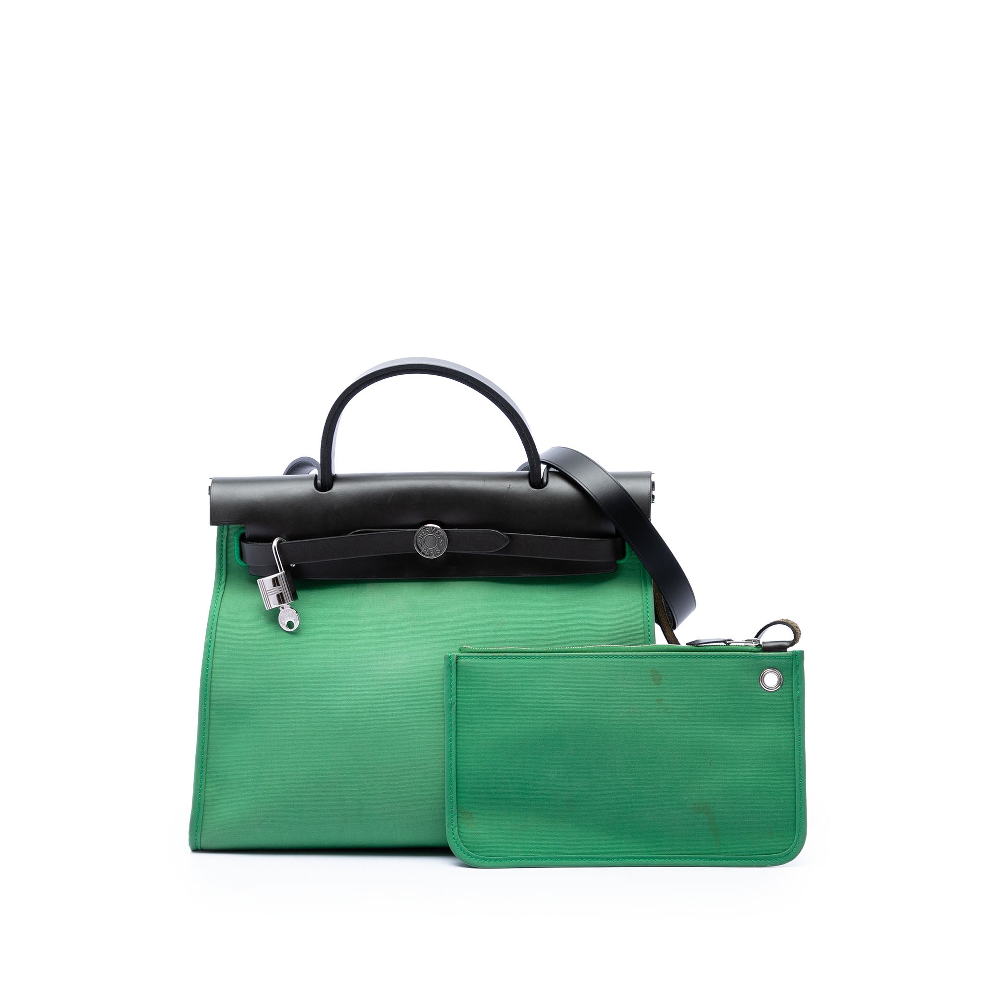 Hermès Military Toile and Vache Hunter Herbag Zip 31 - image 7