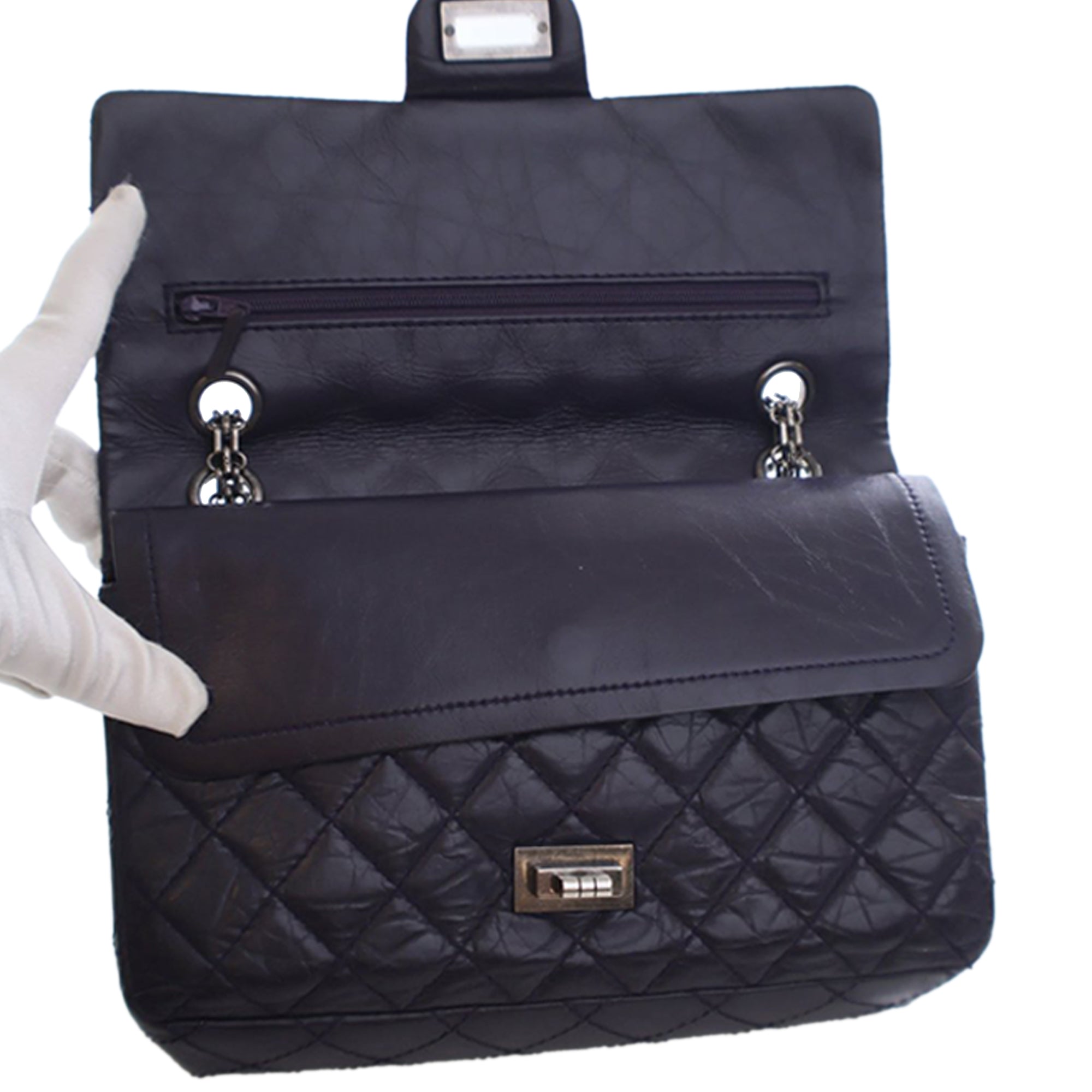 Chanel Quilted Aged Calfskin Reissue 2.55 Double Flap 225 - image 9