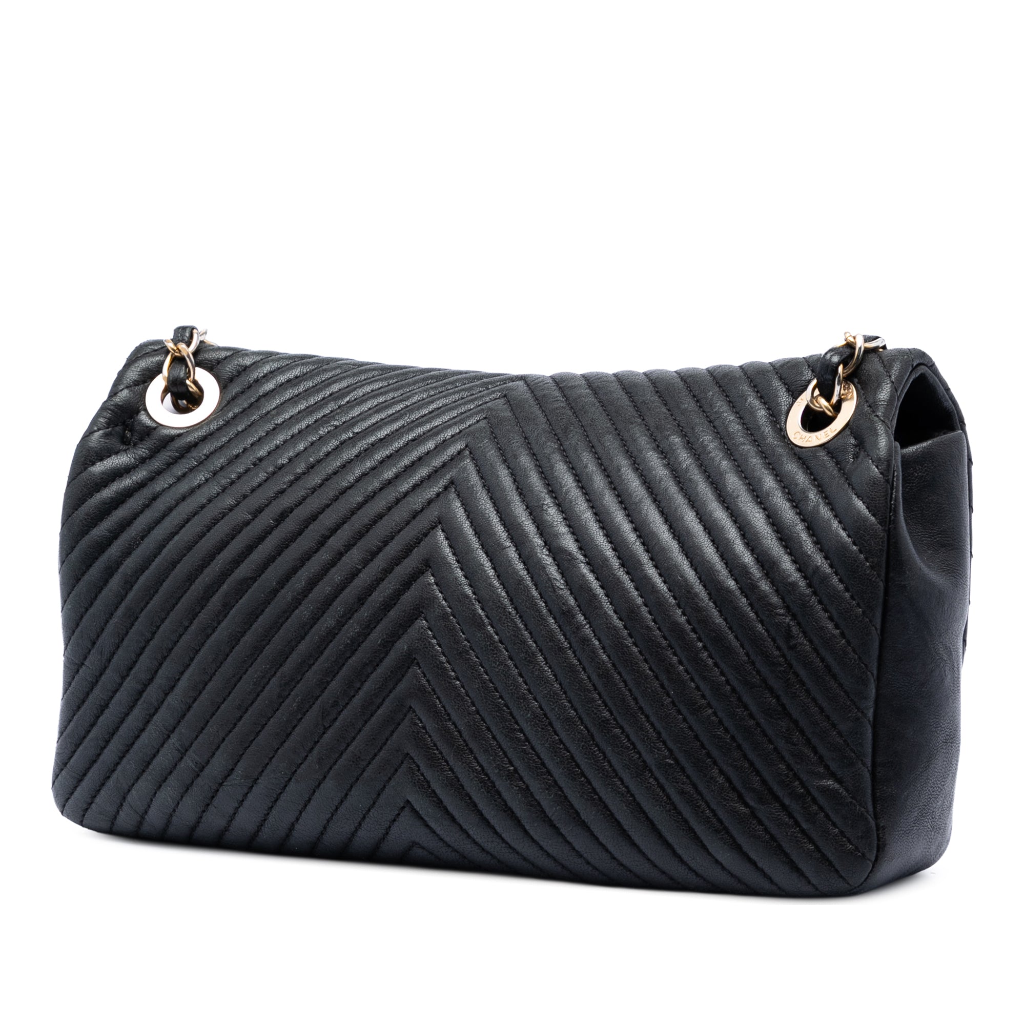 Chanel Medium Chevron Wrinkled Calfskin Medallion Charm Flap - image 2