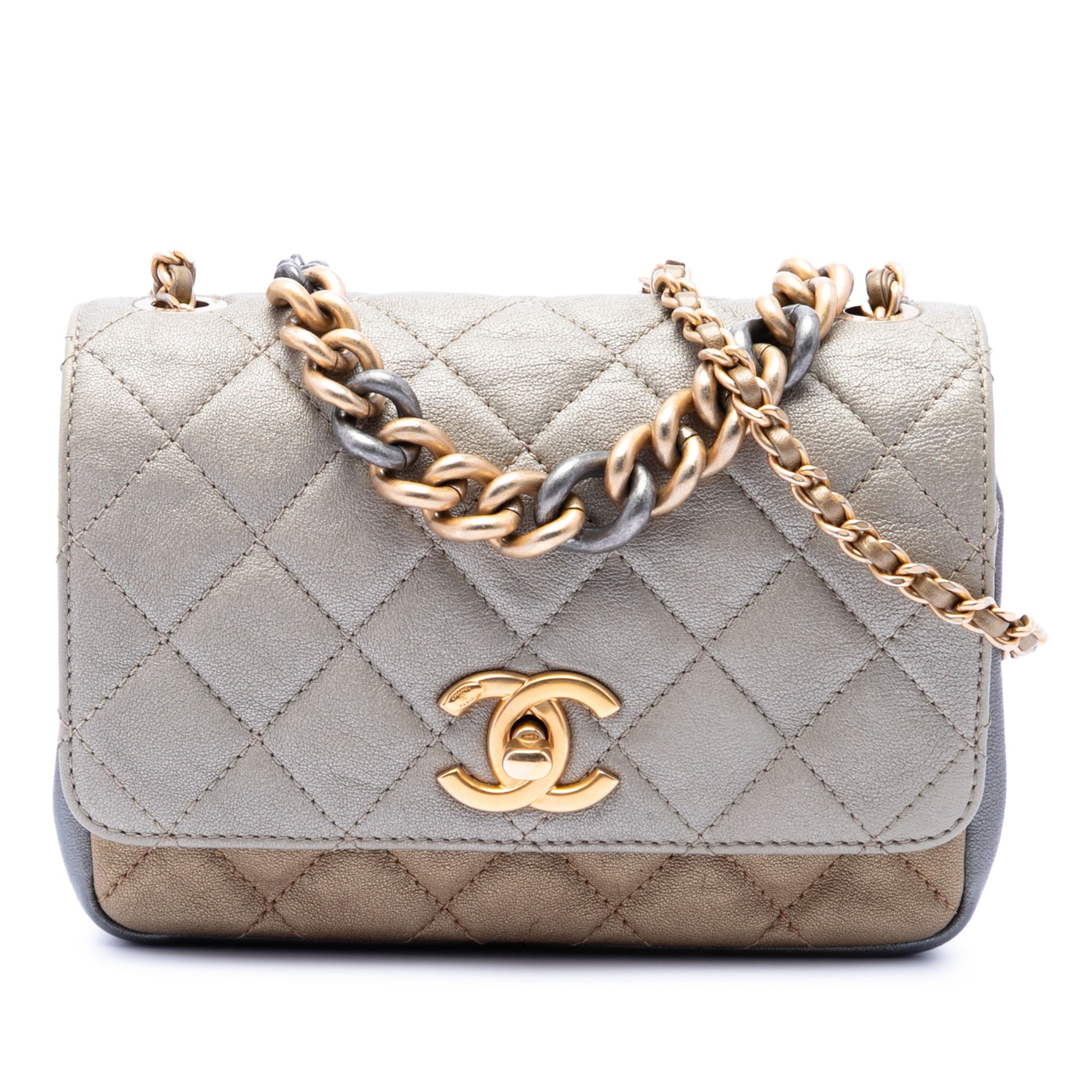 Chanel Small Tricolor Quilted Lambskin Camellia Flower Flap - image 1