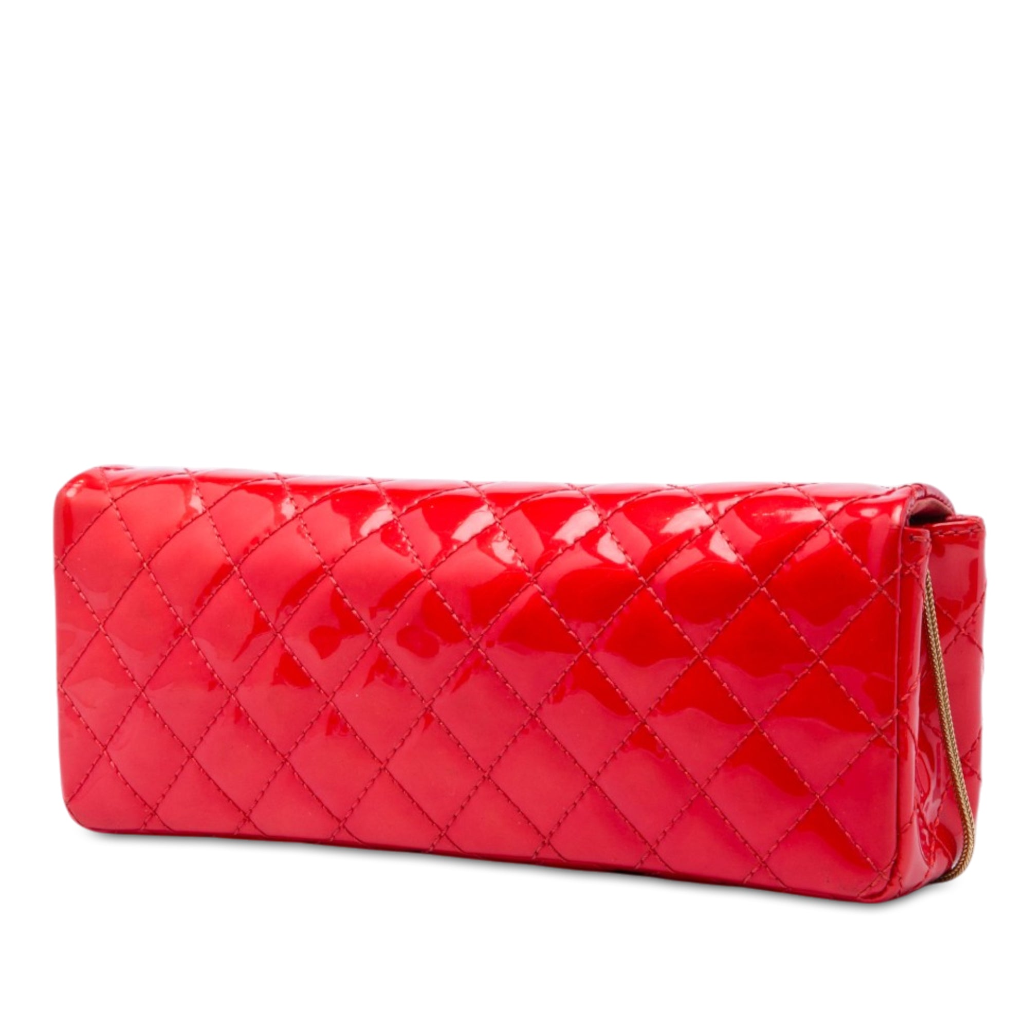Chanel Quilted Patent Reissue 2.55 East West Flap Clutch with Chain - image 2