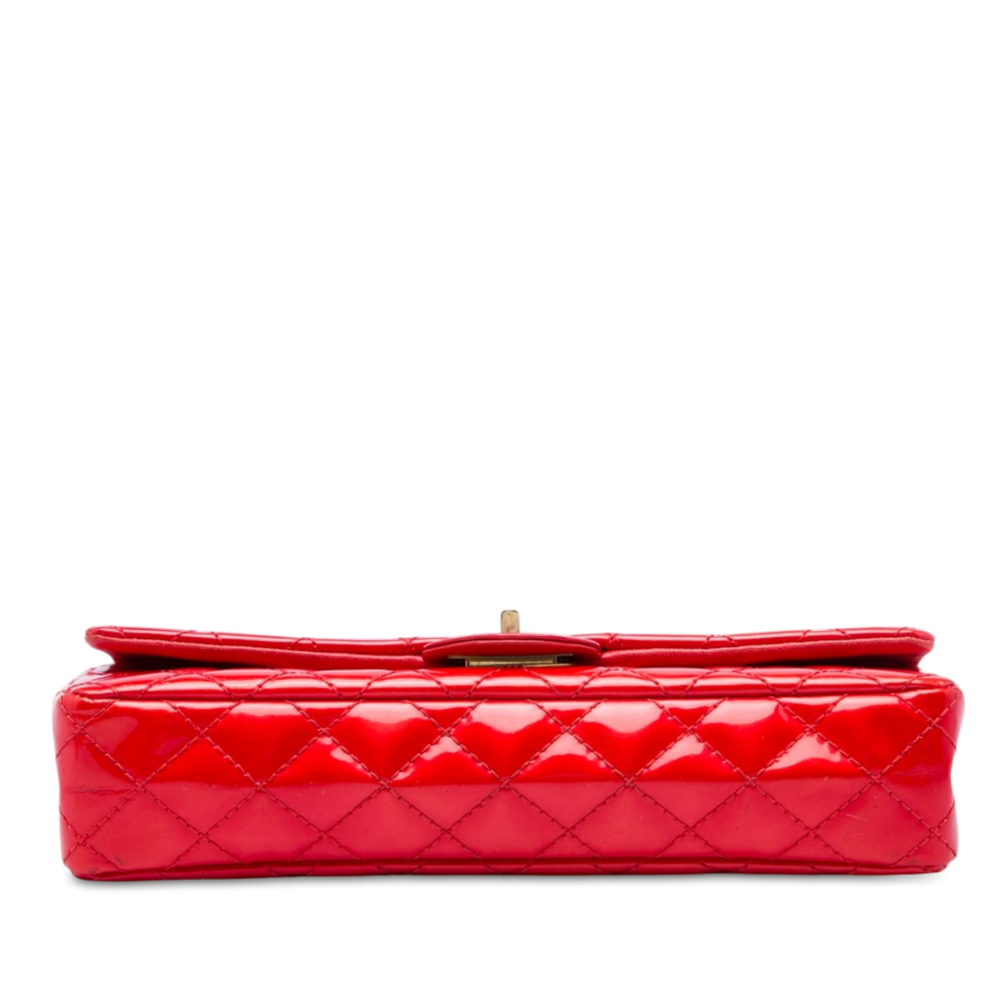 Chanel Quilted Patent Reissue 2.55 East West Flap Clutch with Chain - image 3