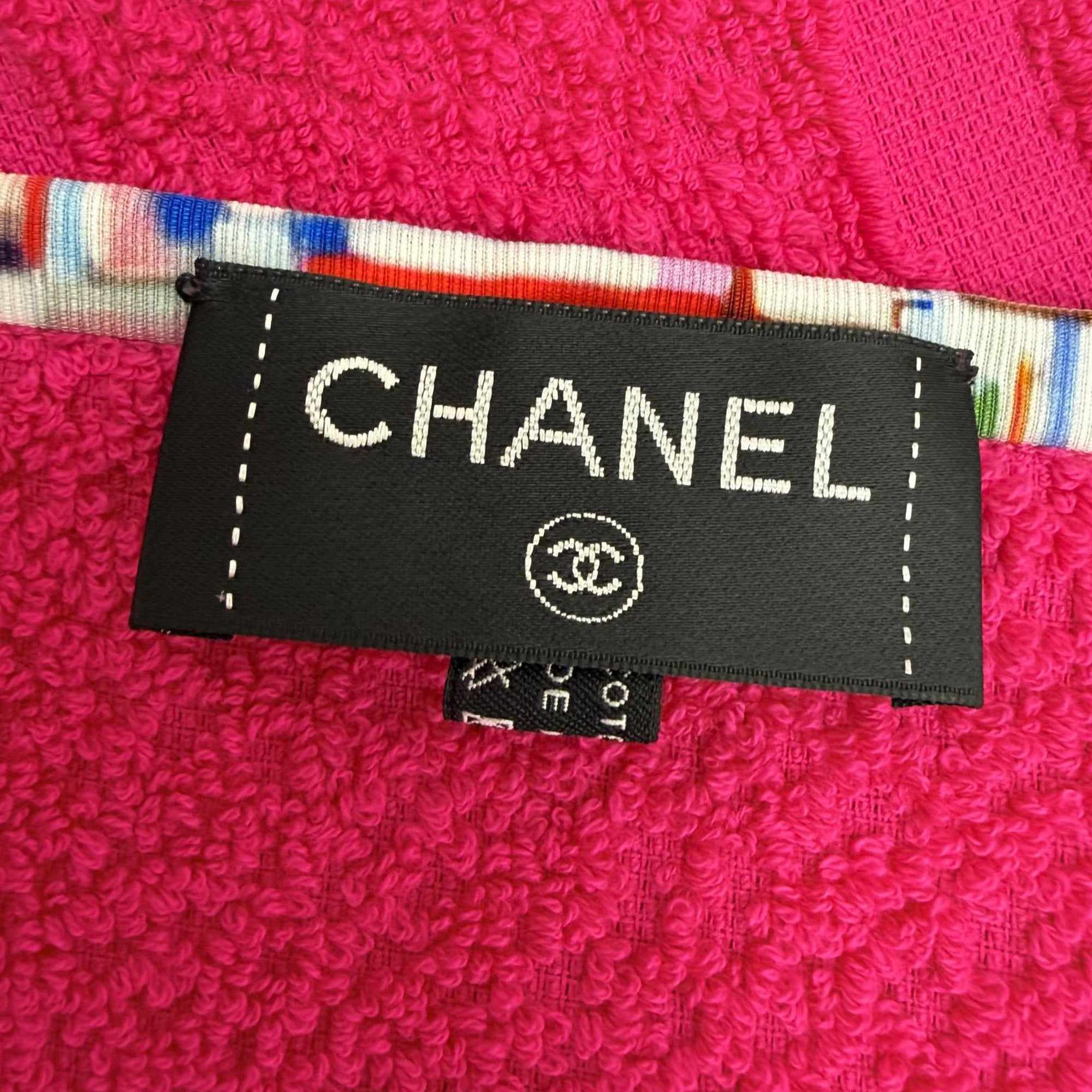 Chanel CC Terry Cloth Reversible Beach Tote - image 5