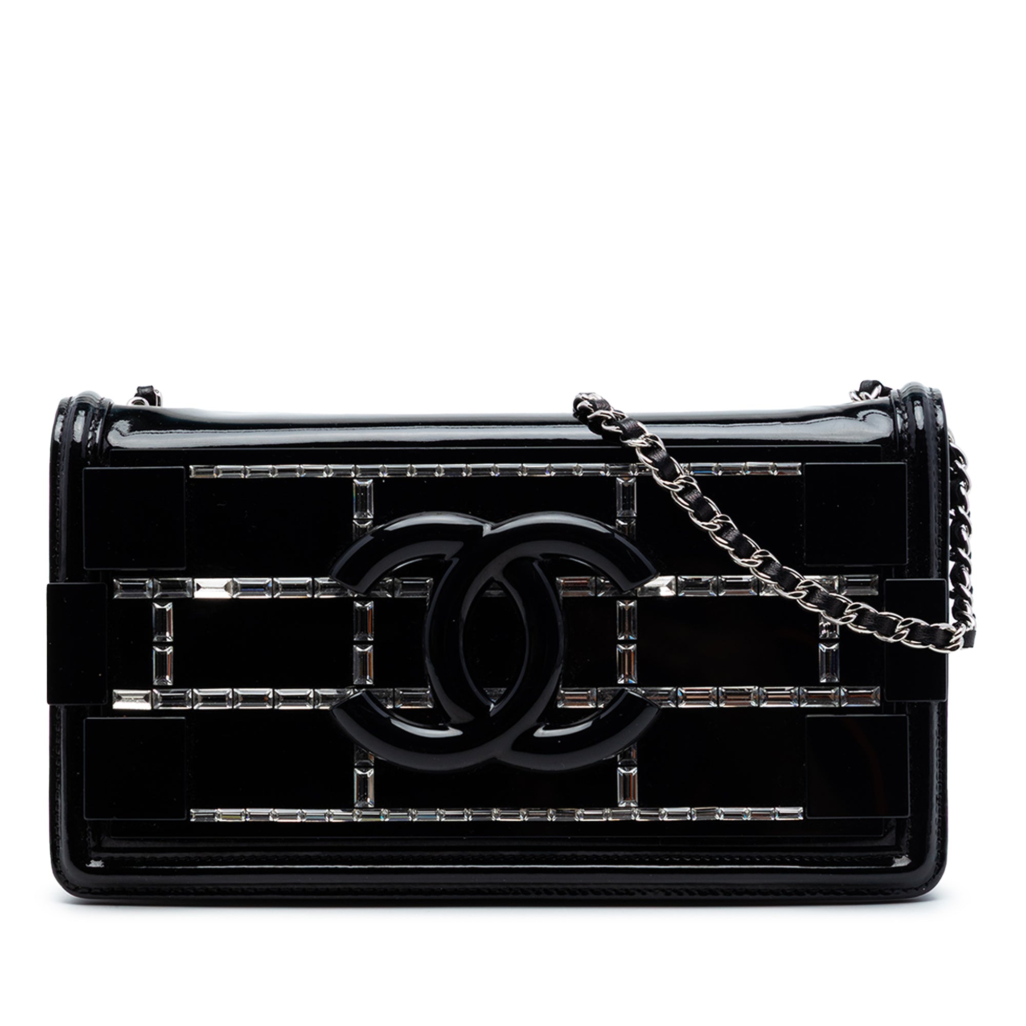 Chanel Patent and Acrylic Crystal Embellished Boy Brick Horizontal Flap - image 1