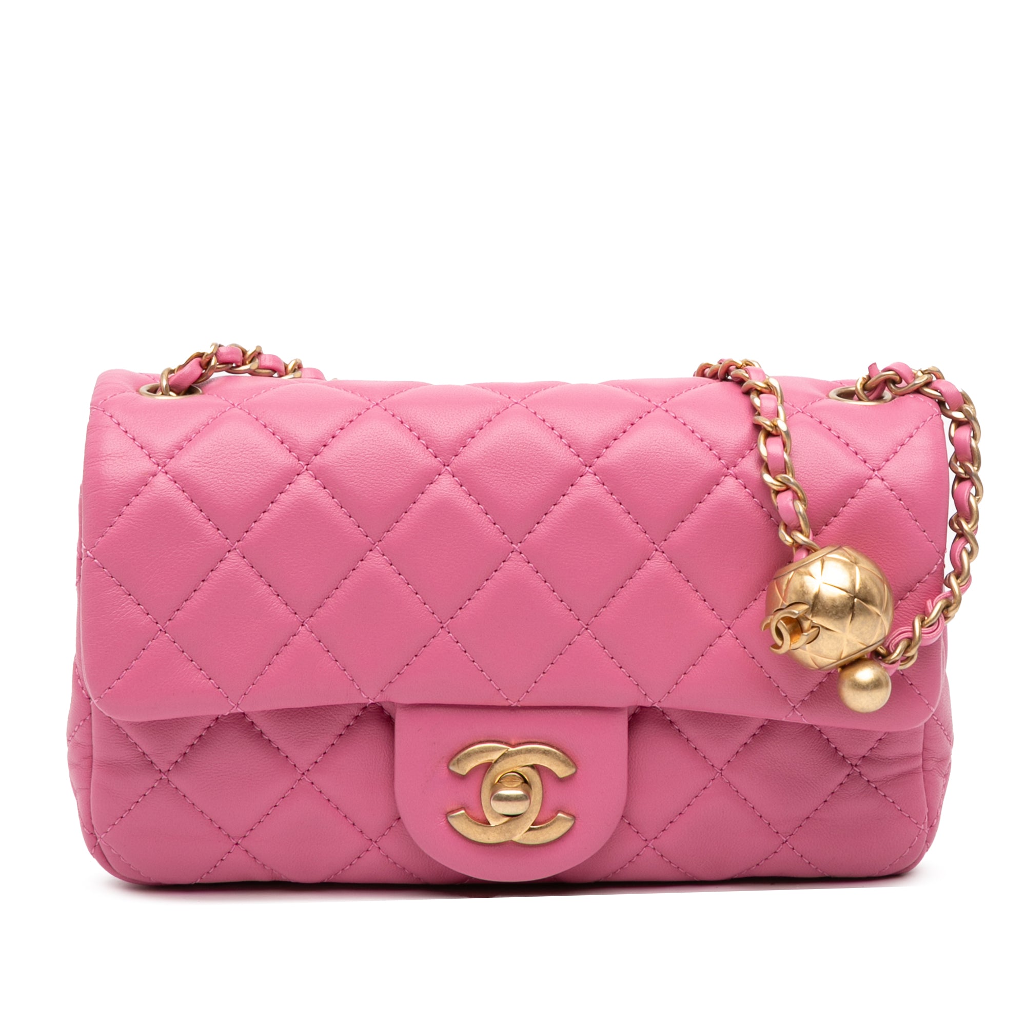 Chanel Mini Rectangular Classic Lambskin Pearl Crush Single Flap - image 1