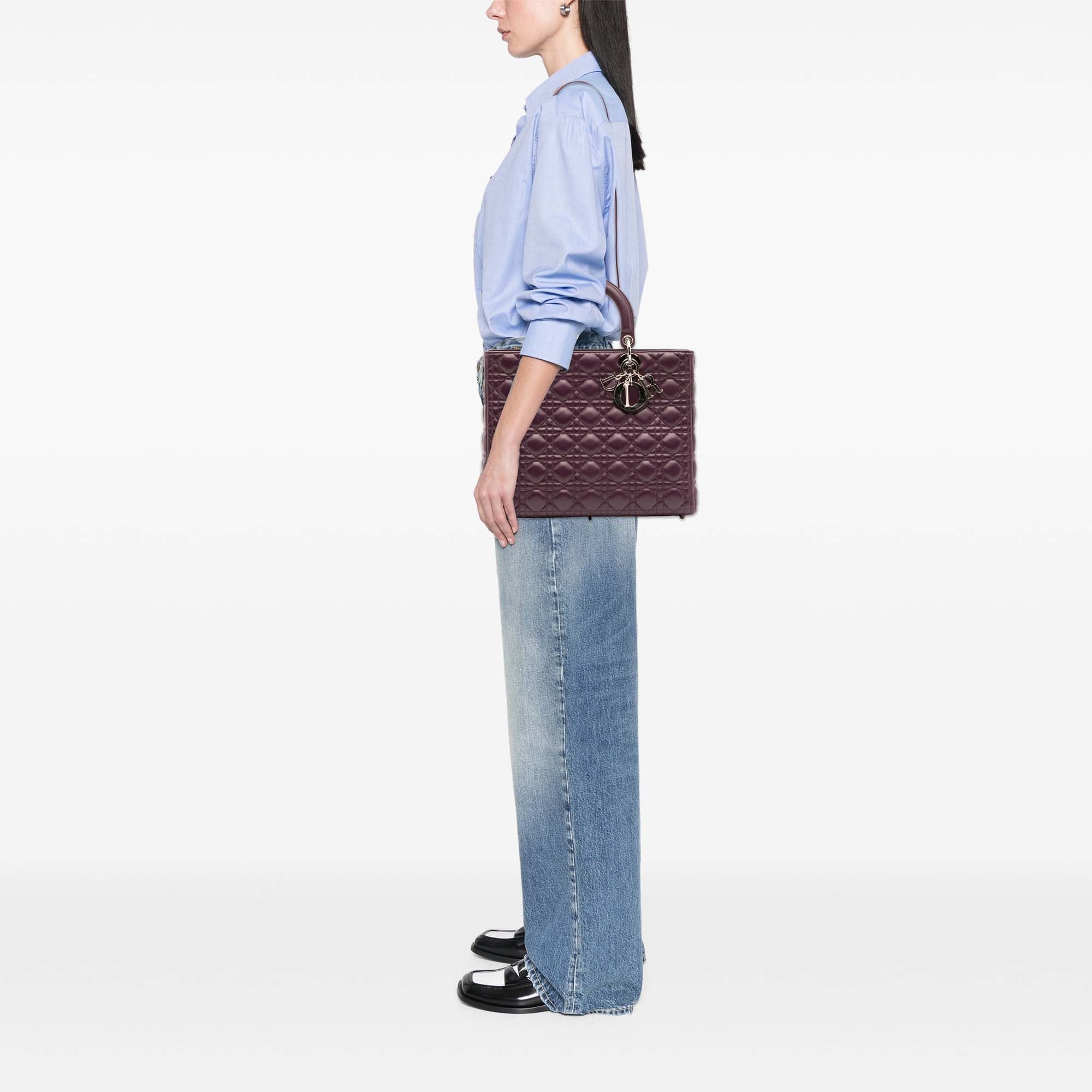 Dior Large Lambskin Cannage Lady Dior - image 12
