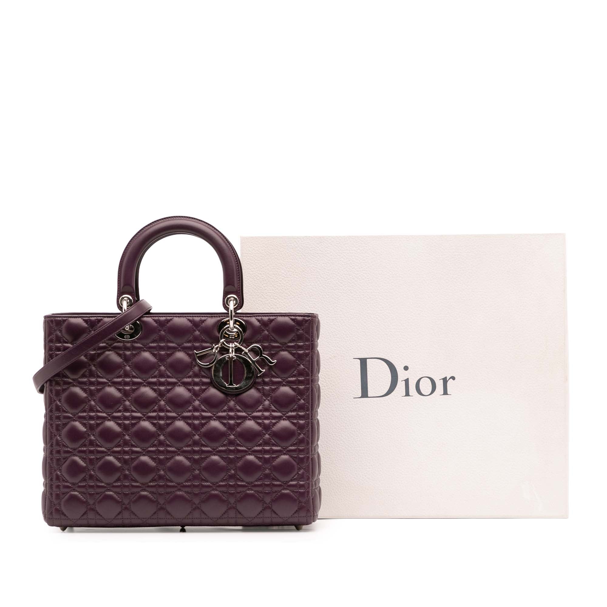 Dior Large Lambskin Cannage Lady Dior - image 13