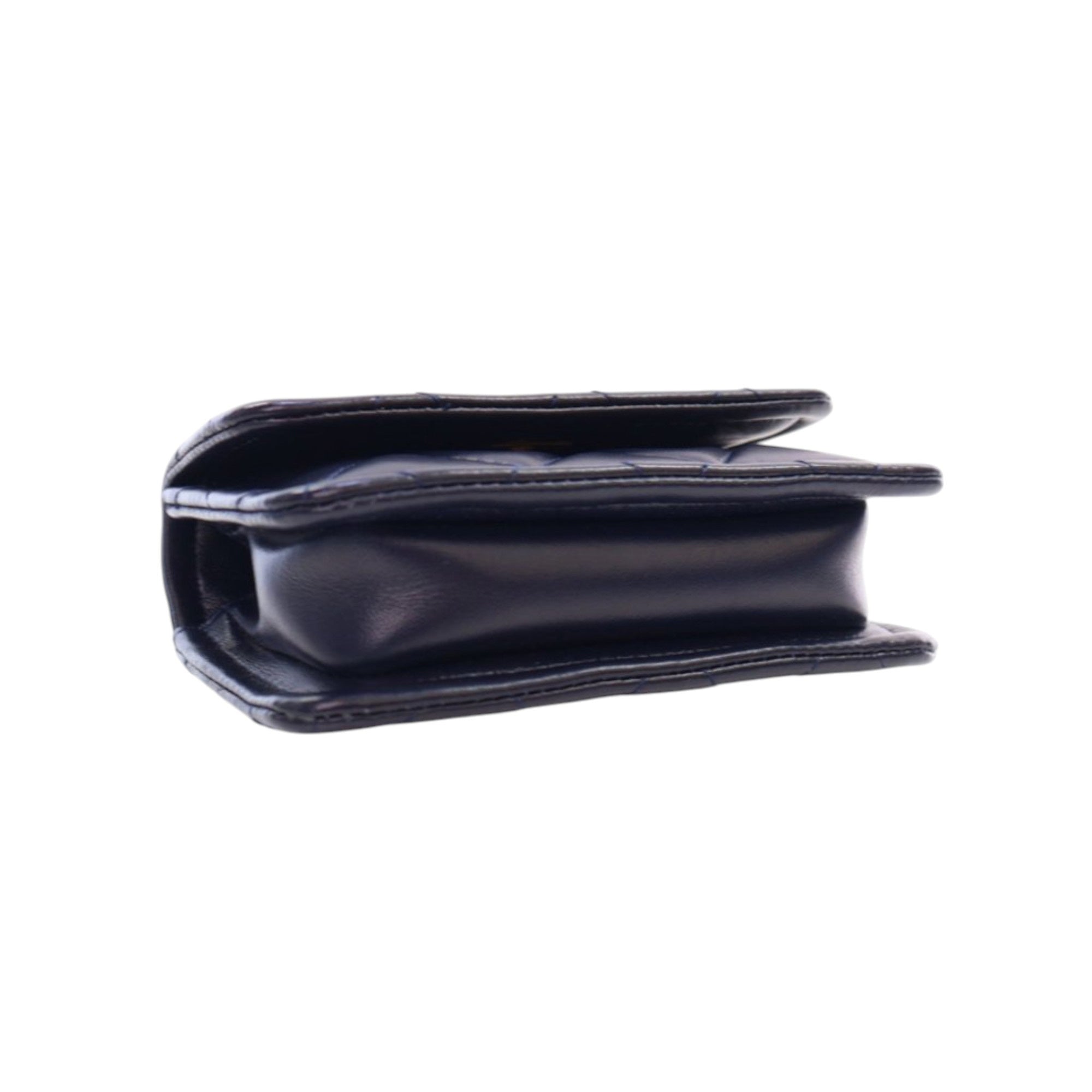 Chanel Mini Quilted Shiny Lambskin Button On Top Flap - image 10