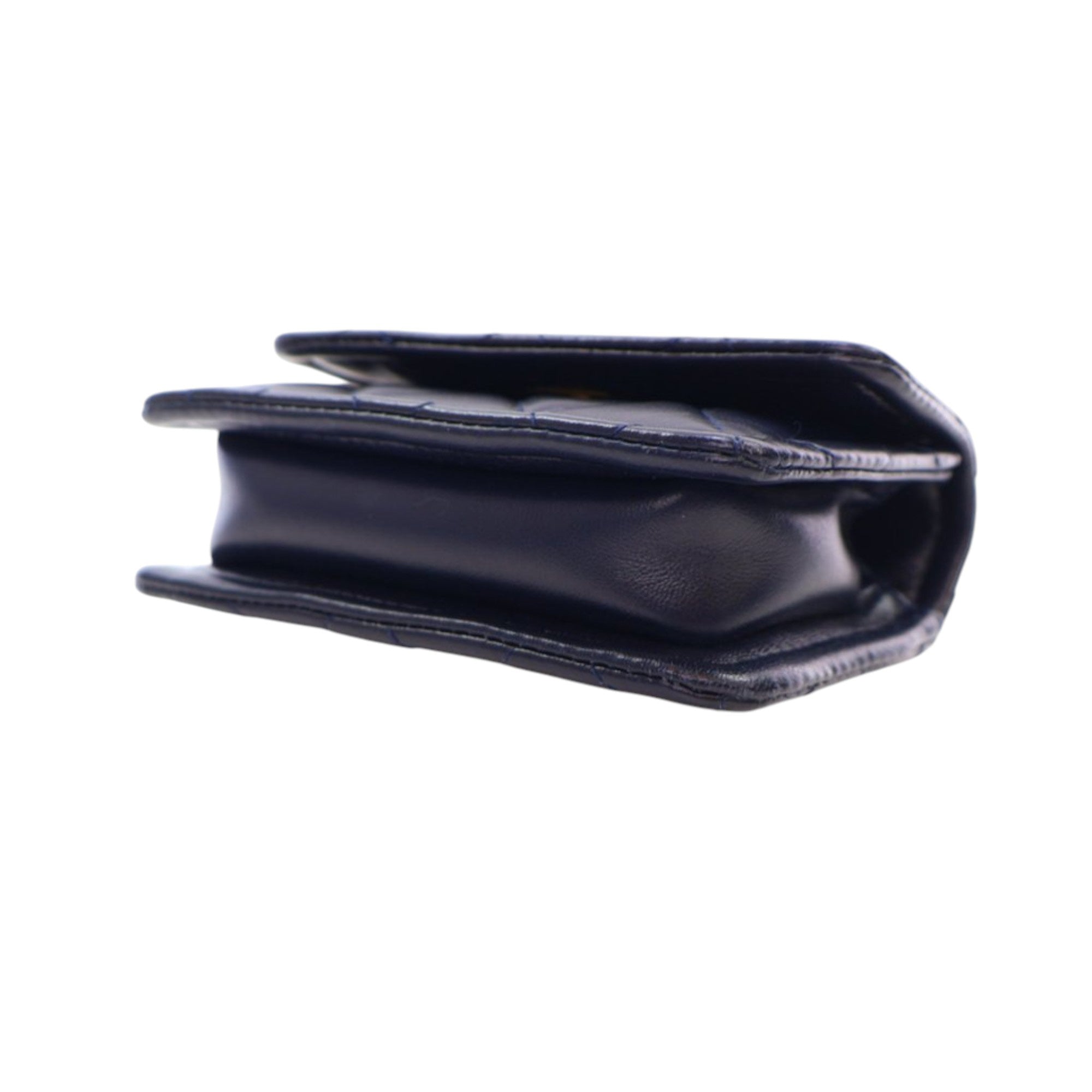 Chanel Mini Quilted Shiny Lambskin Button On Top Flap - image 12