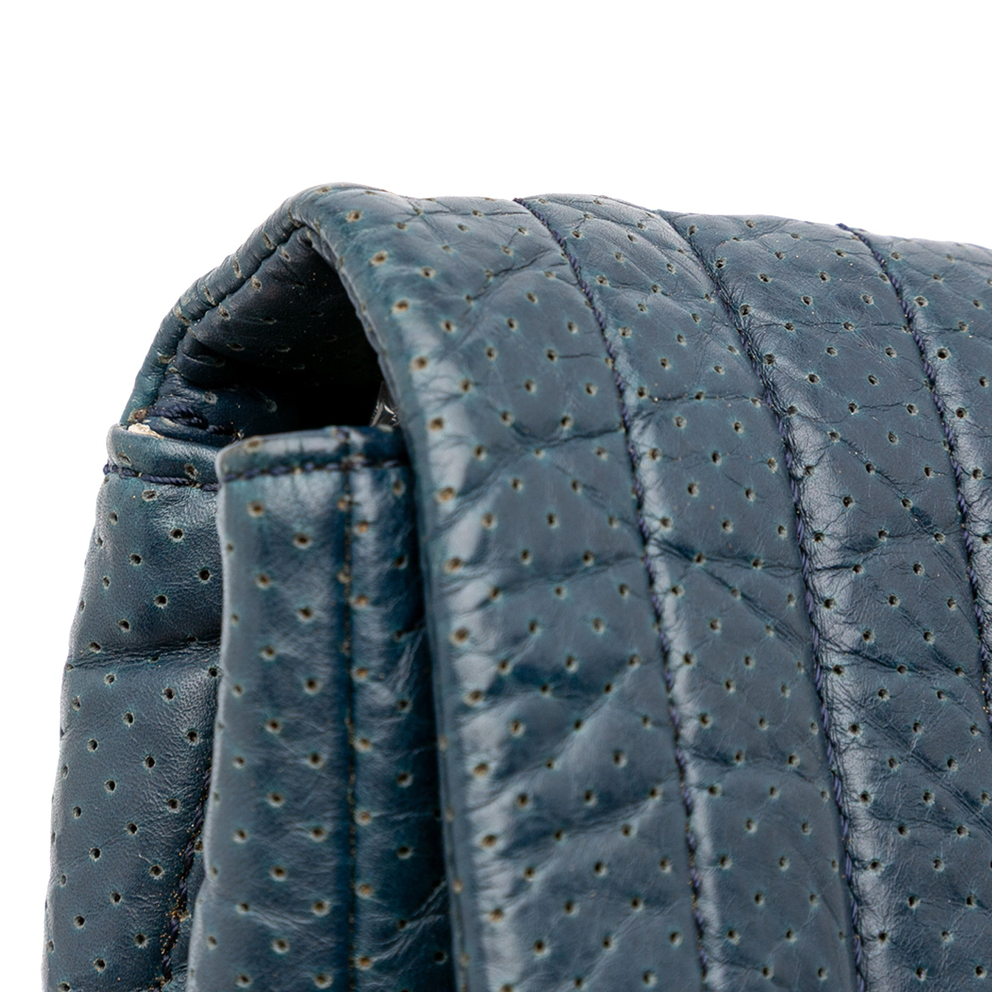Chanel CC Quilted Perforated Aged Calfskin Flap - image 10