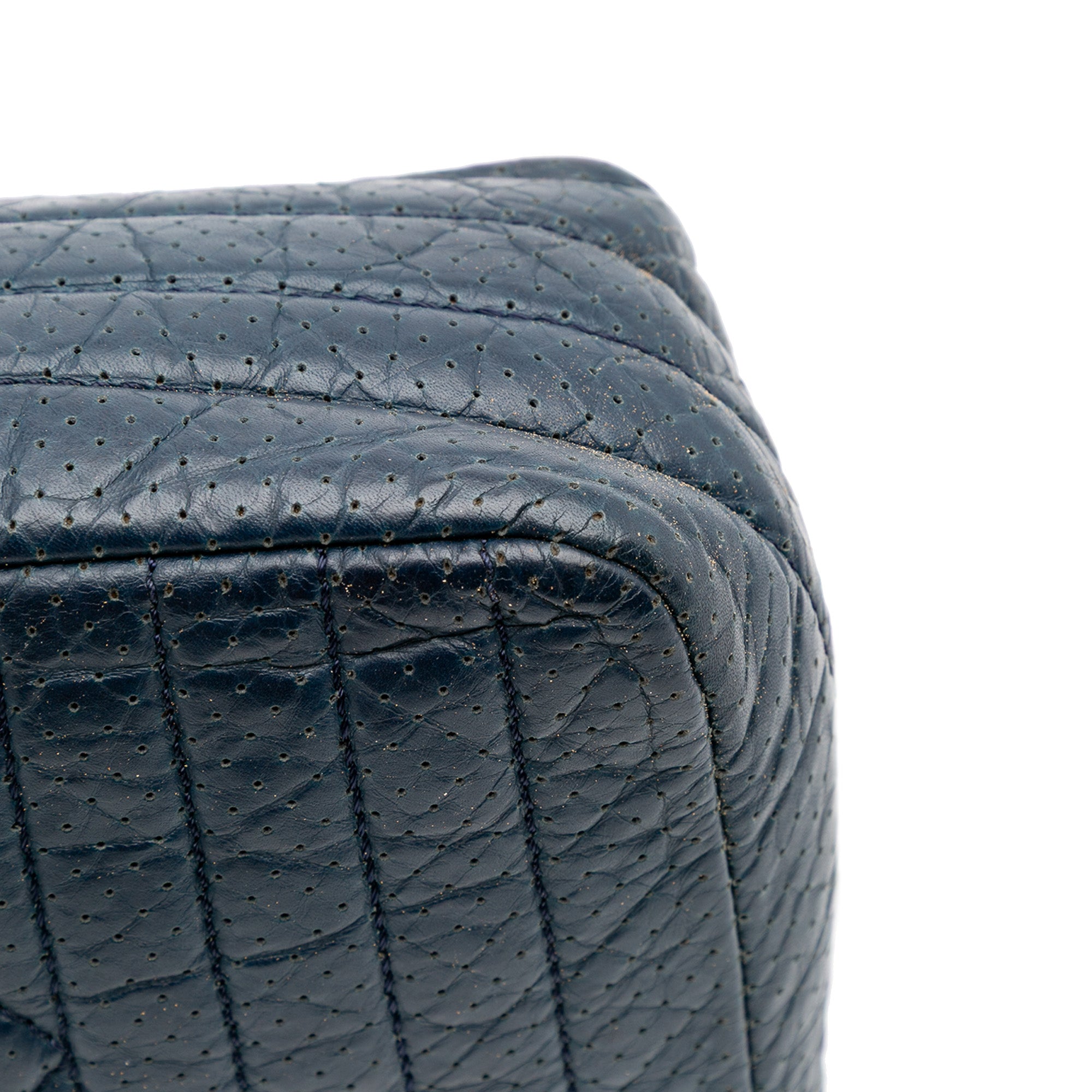 Chanel CC Quilted Perforated Aged Calfskin Flap - image 12