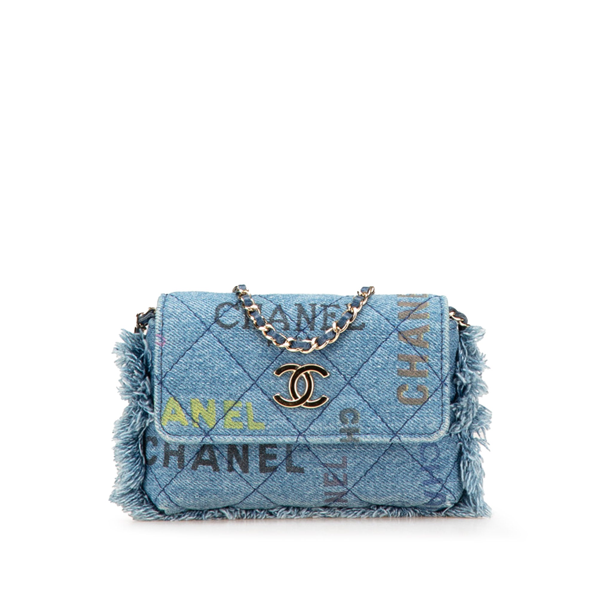 Chanel Mini Denim Mood Clutch with Chain - image 1