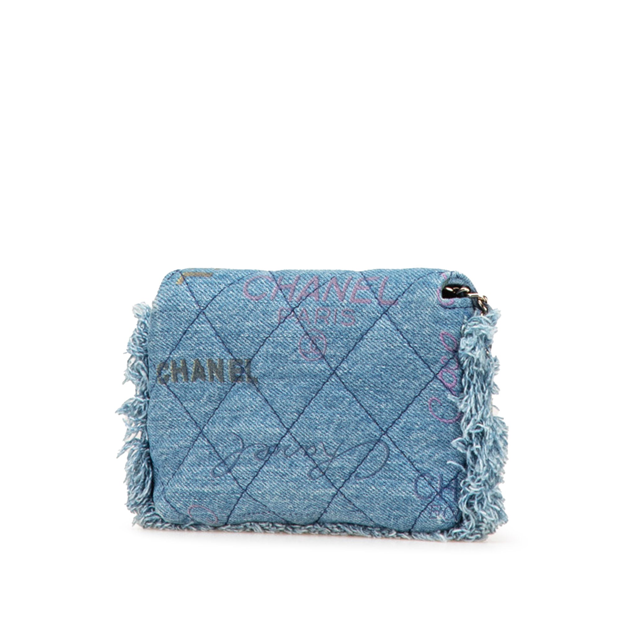 Chanel Mini Denim Mood Clutch with Chain - image 2