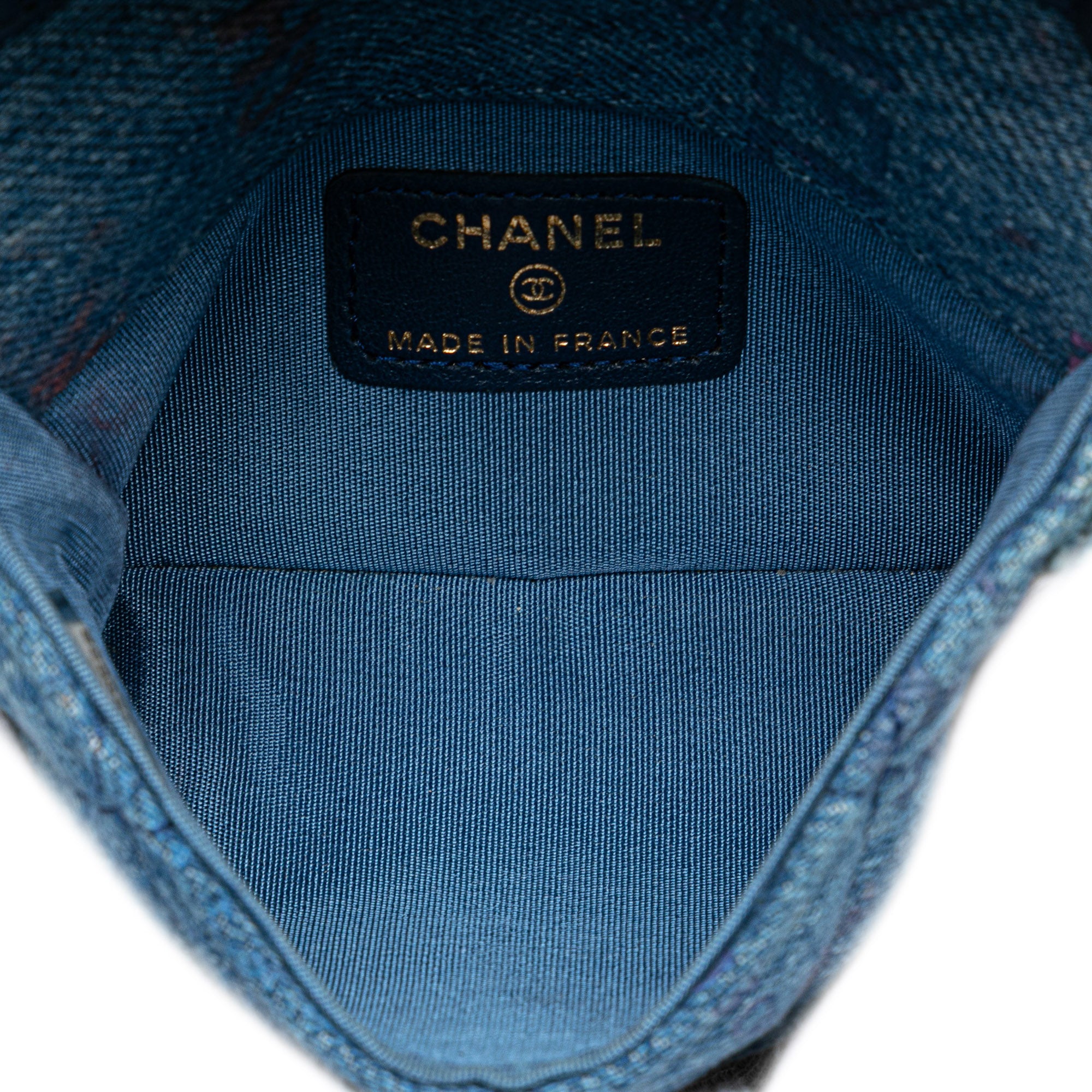 Chanel Mini Denim Mood Clutch with Chain - image 4