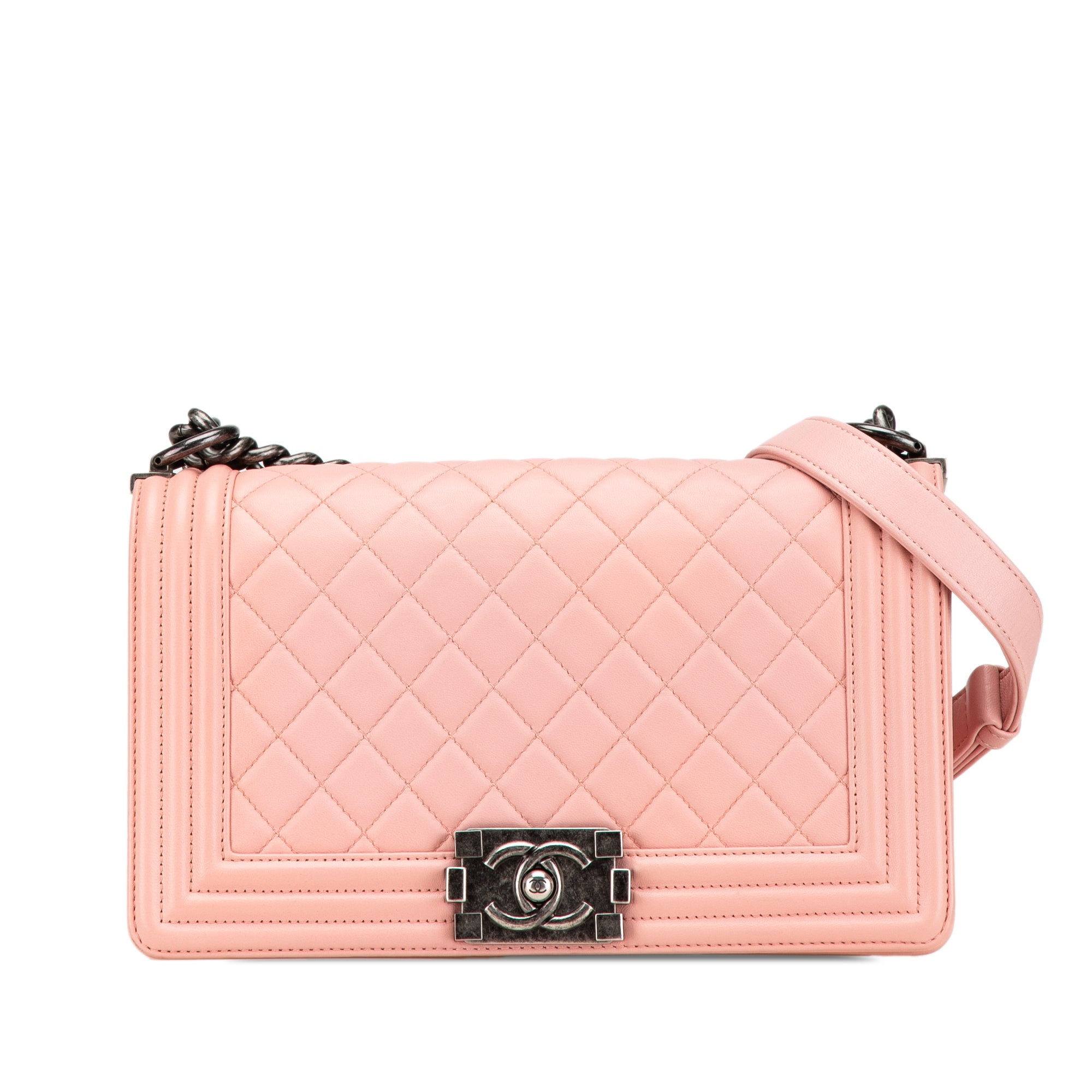 Chanel Old Medium Quilted Lambskin Boy Flap - image 1