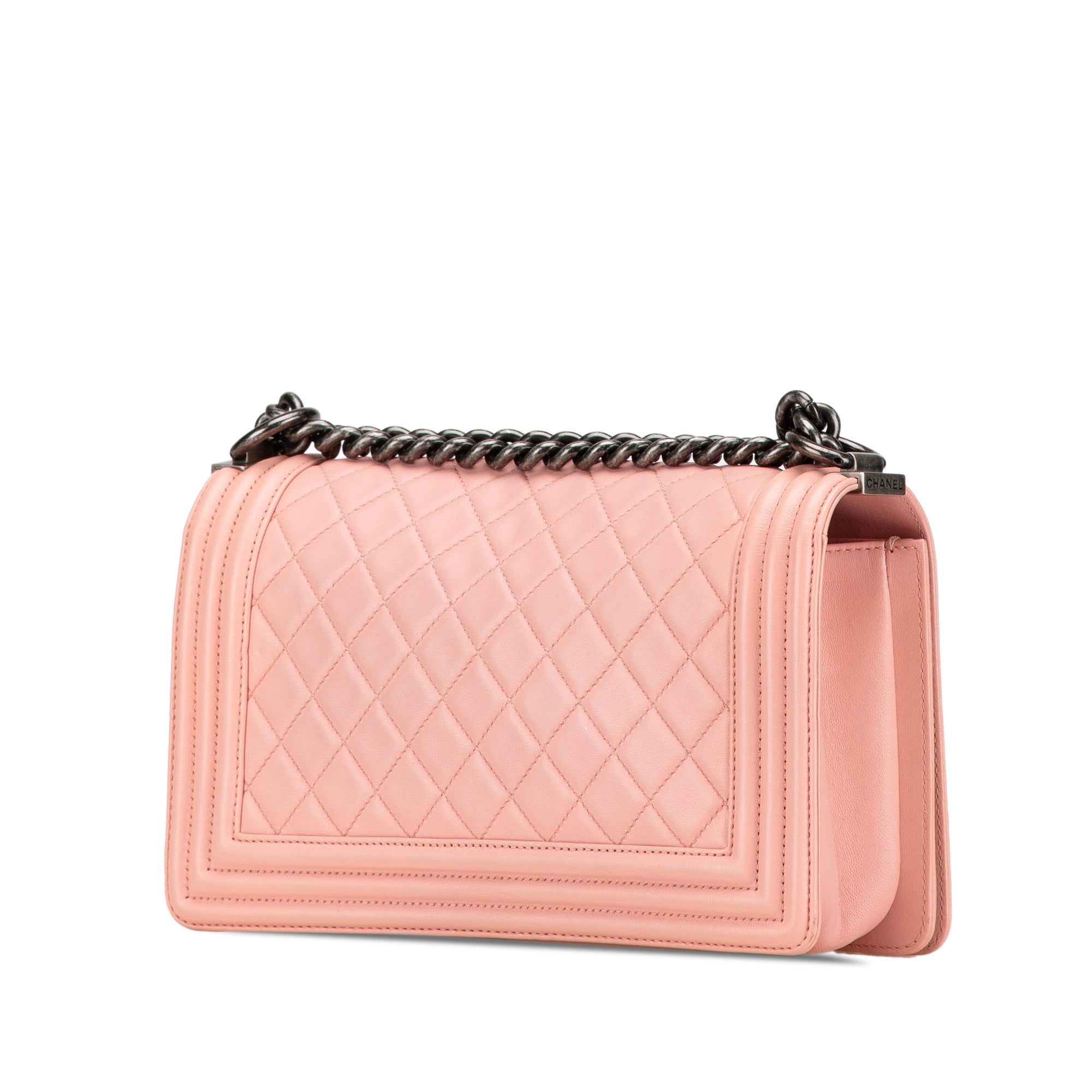 Chanel Old Medium Quilted Lambskin Boy Flap - image 2