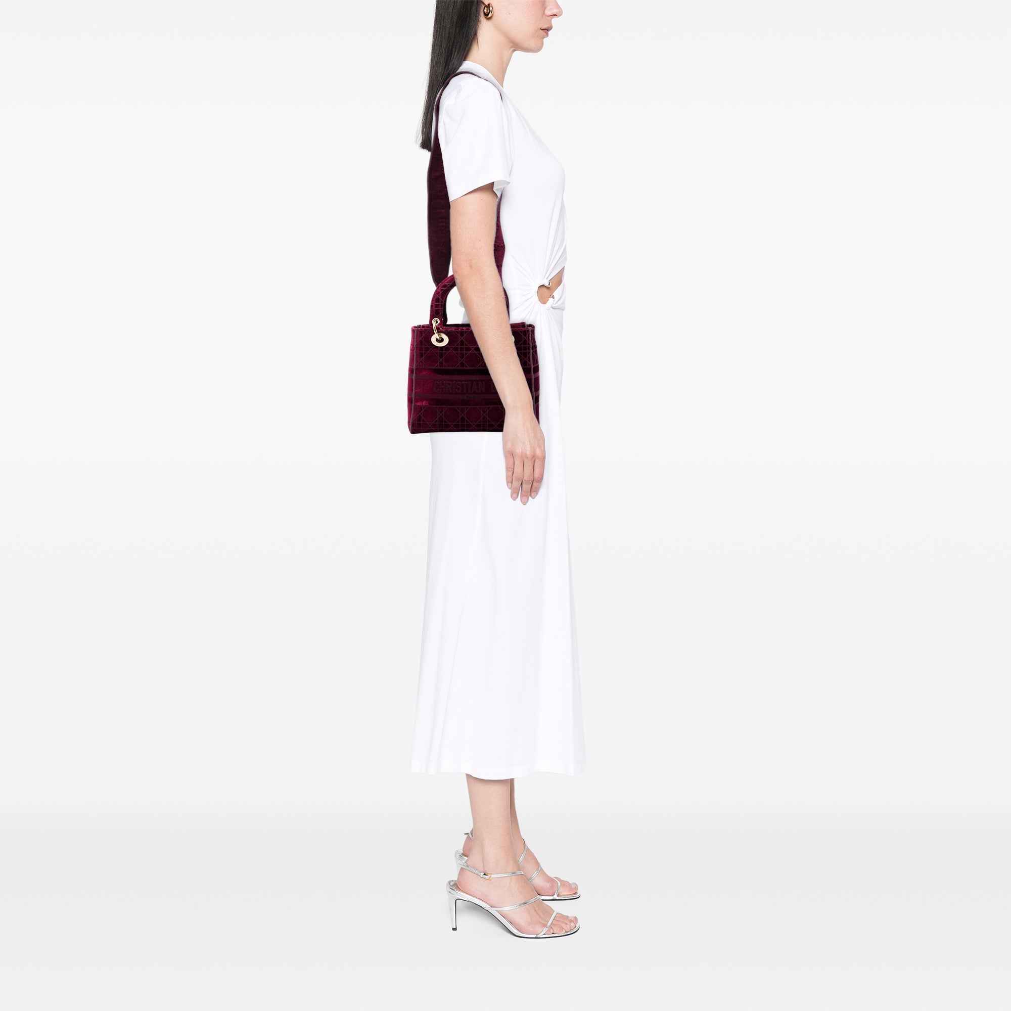 Dior Medium Embroidered Velvet Cannage Lady D Lite - image 5