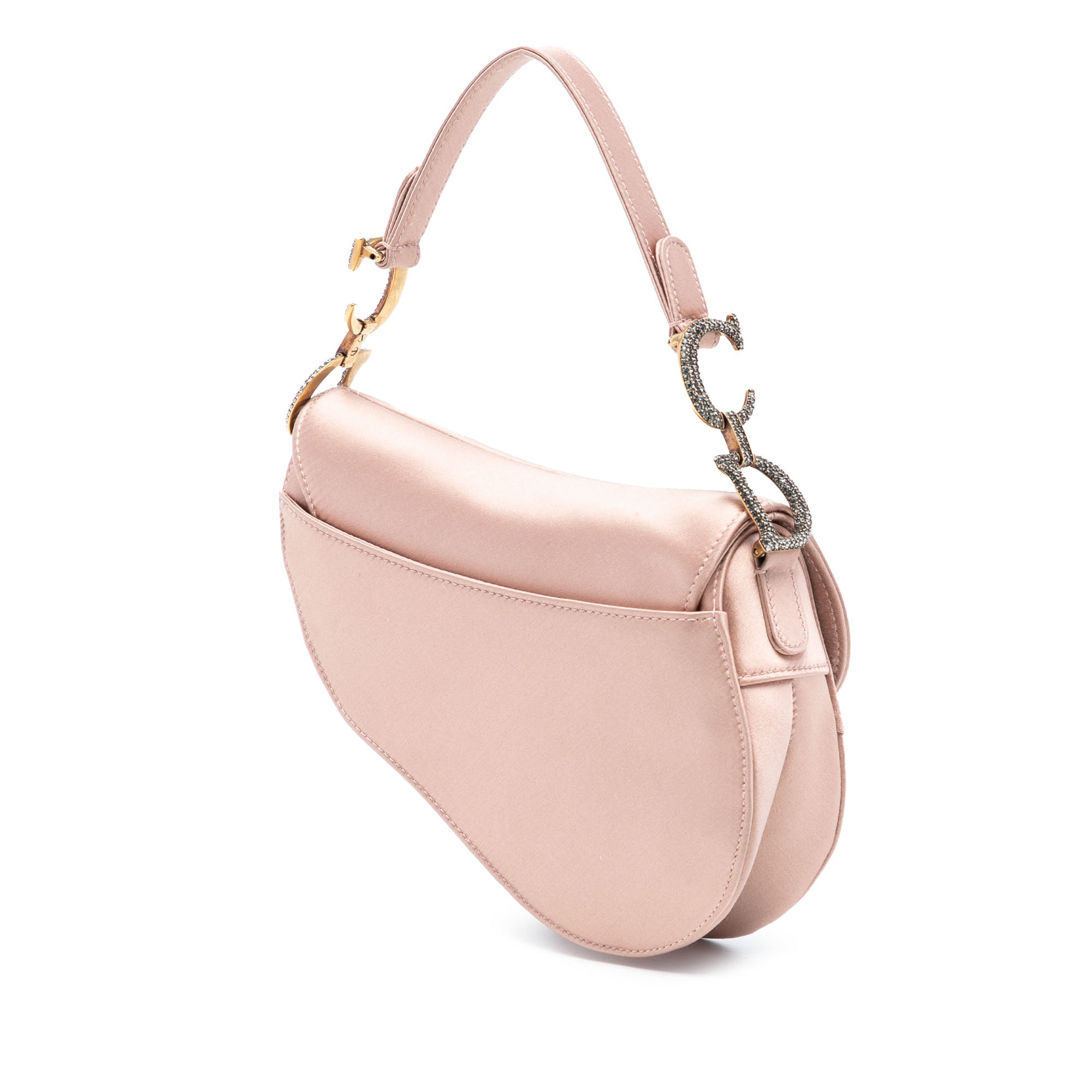 Dior Mini Satin Crystal Embellished Saddle Bag - image 2