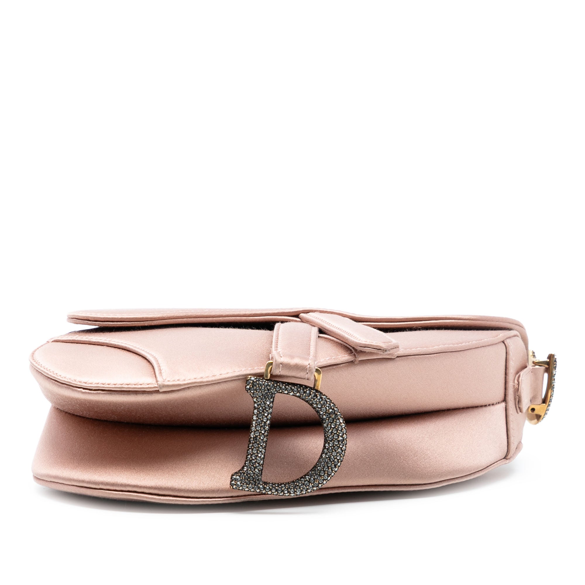 Dior Mini Satin Crystal Embellished Saddle Bag - image 3