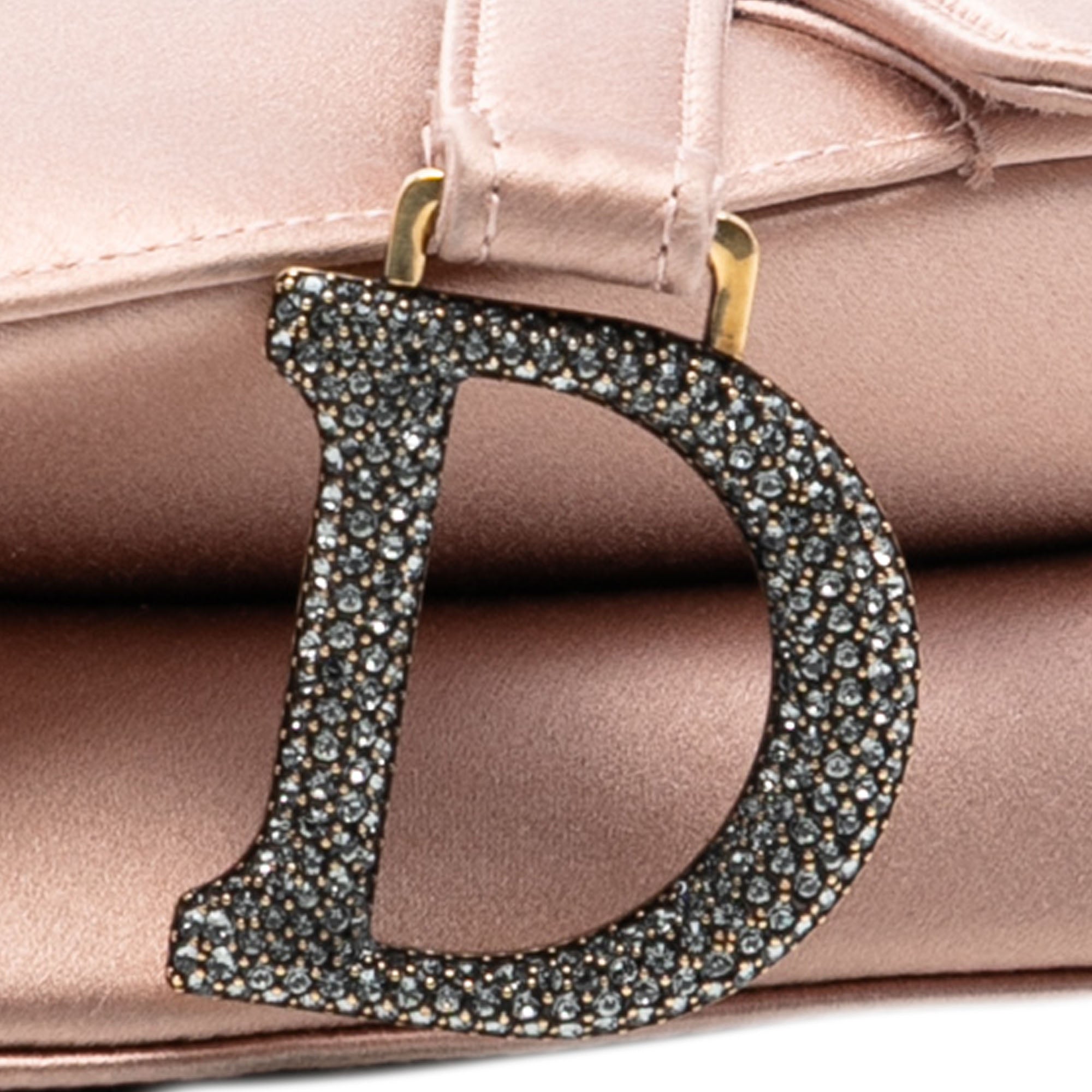 Dior Mini Satin Crystal Embellished Saddle Bag - image 6
