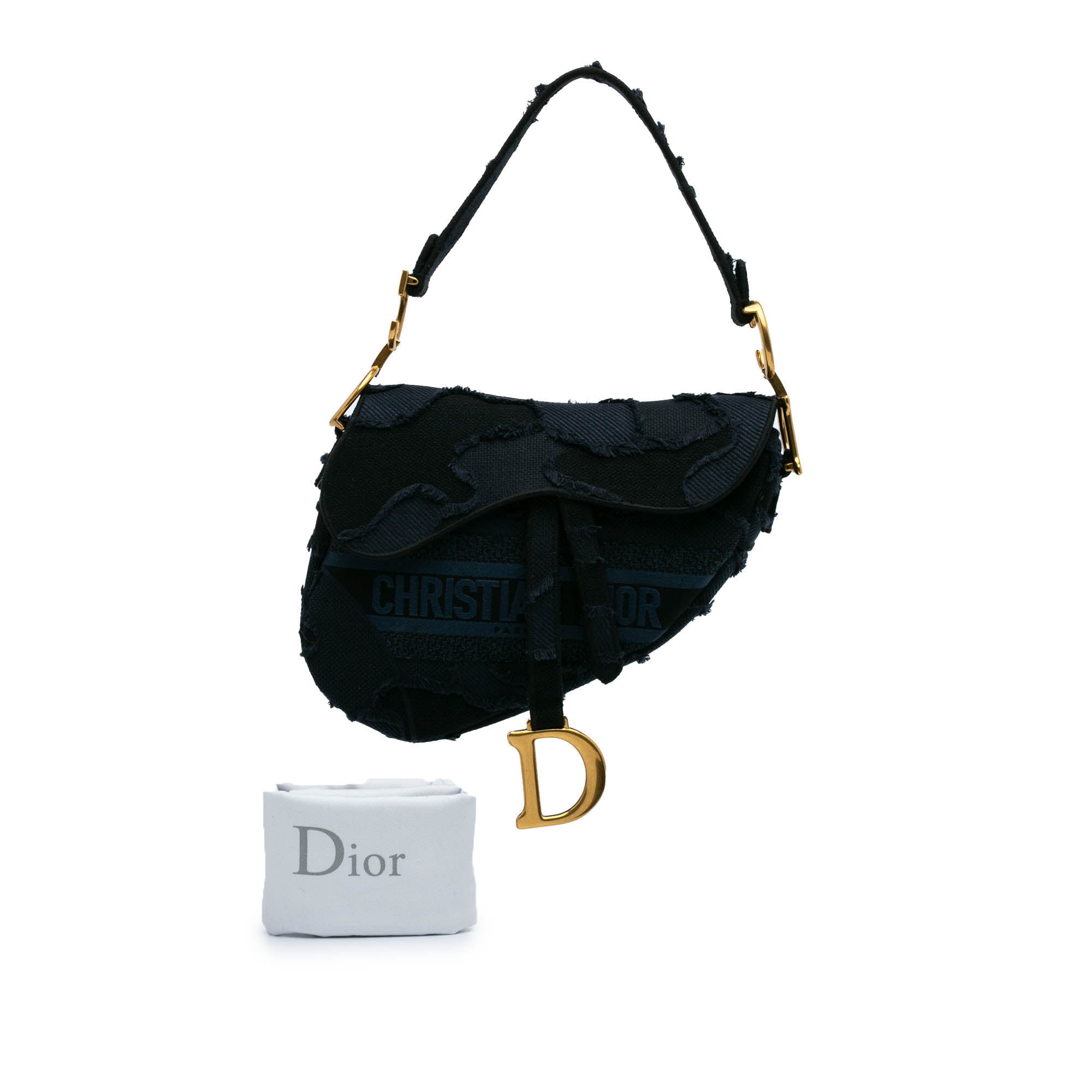 Dior Canvas Embroidered Camouflage Saddle Bag - image 10