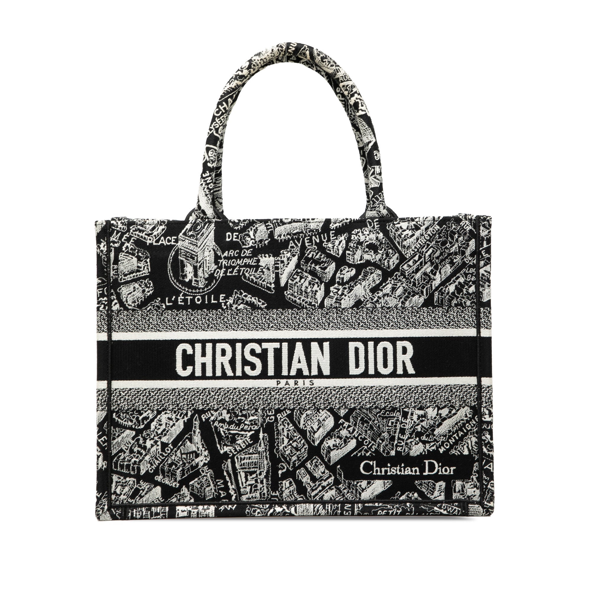 Dior Medium Canvas Embroidered Plan De Paris Book Tote - image 1