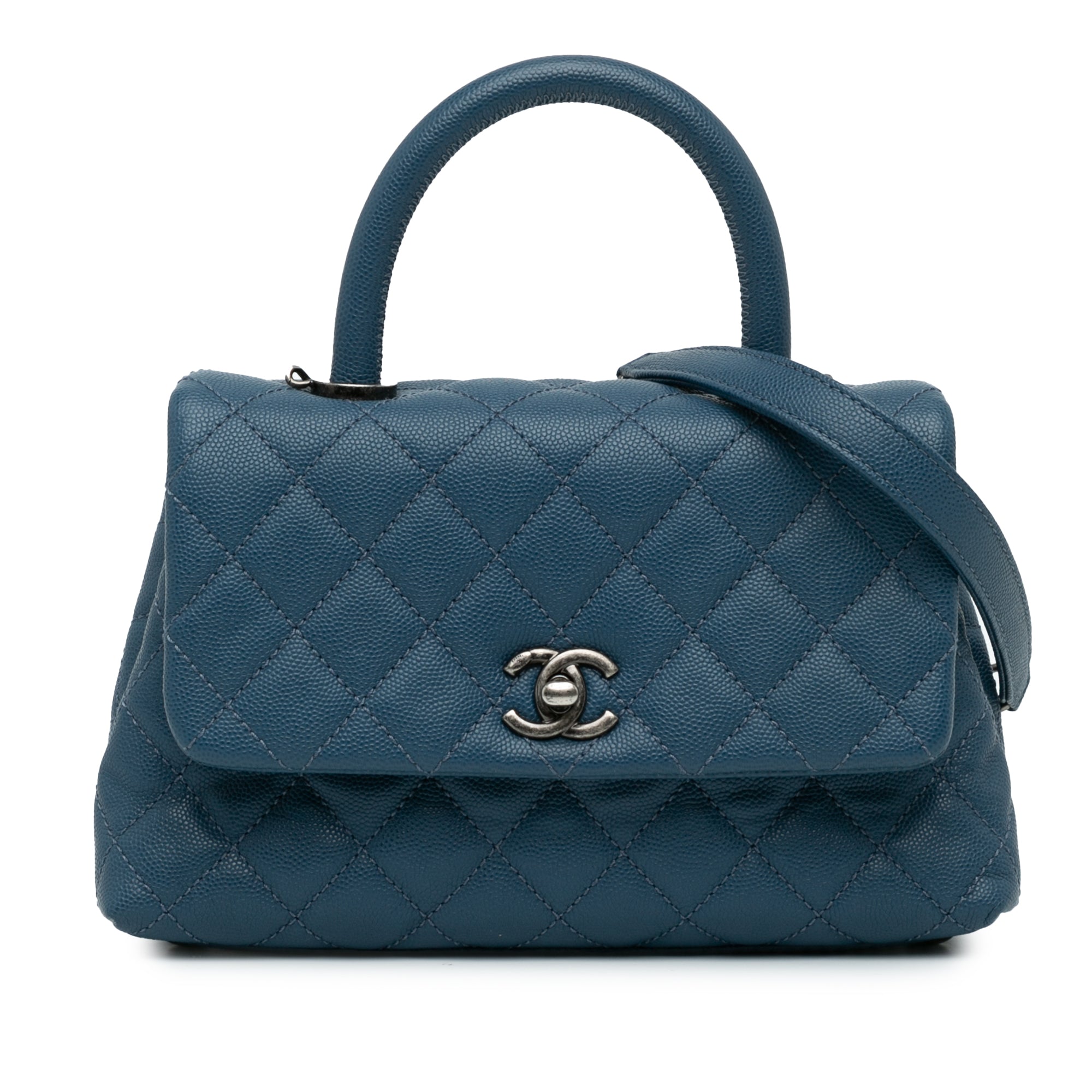 Chanel Mini Quilted Caviar Coco Top Handle Bag - image 1