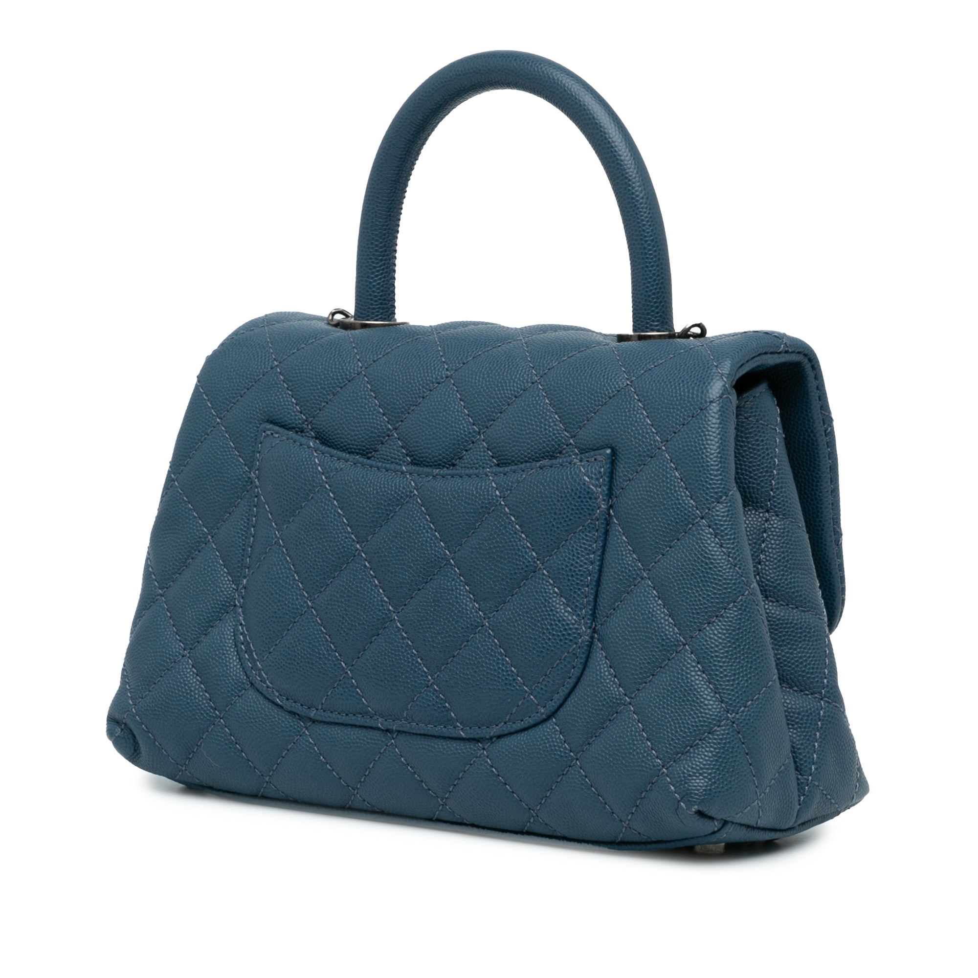 Chanel Mini Quilted Caviar Coco Top Handle Bag - image 2