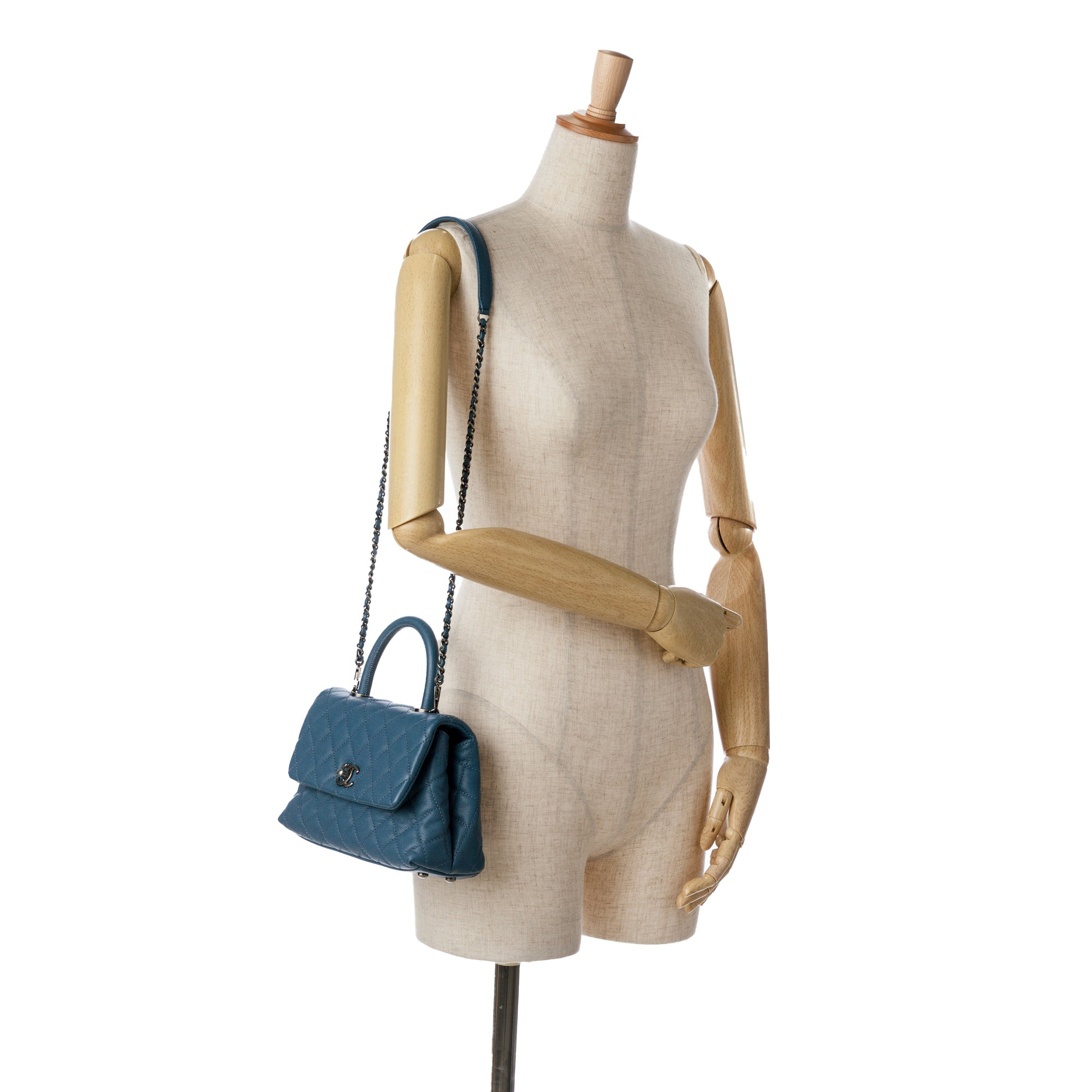 Chanel Mini Quilted Caviar Coco Top Handle Bag - image 8