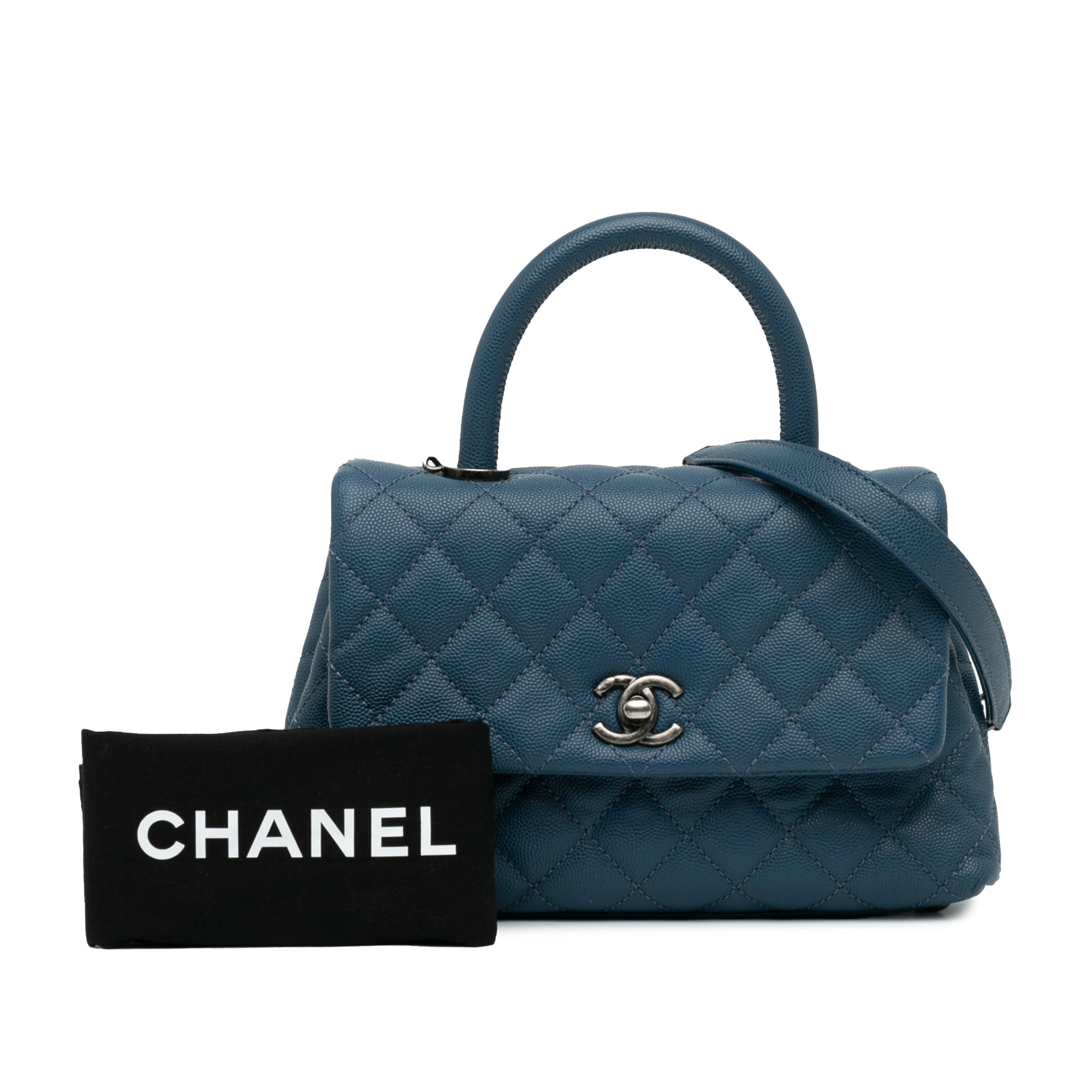 Chanel Mini Quilted Caviar Coco Top Handle Bag - image 9