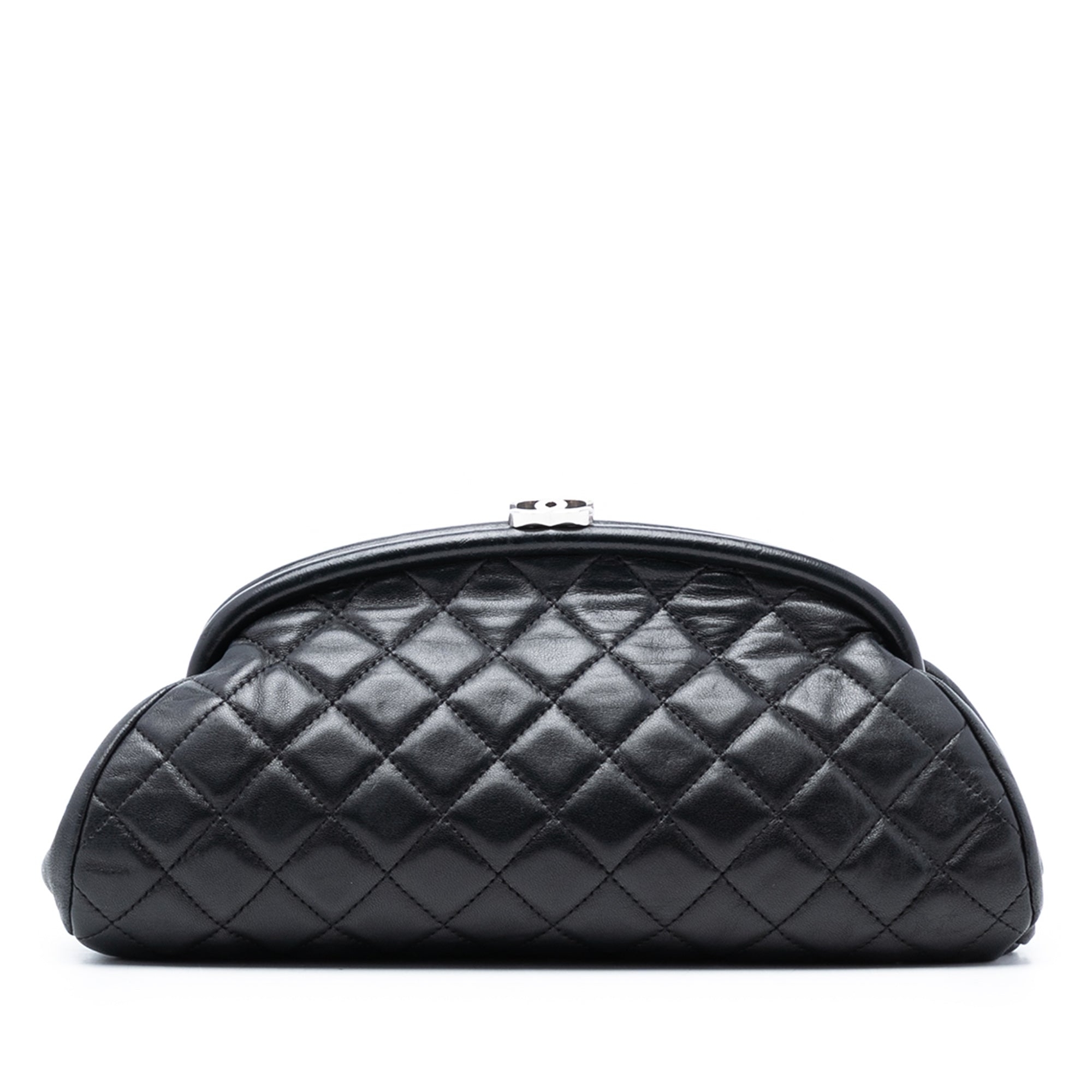 Chanel Quilted Lambskin Timeless Kisslock Clutch - image 1
