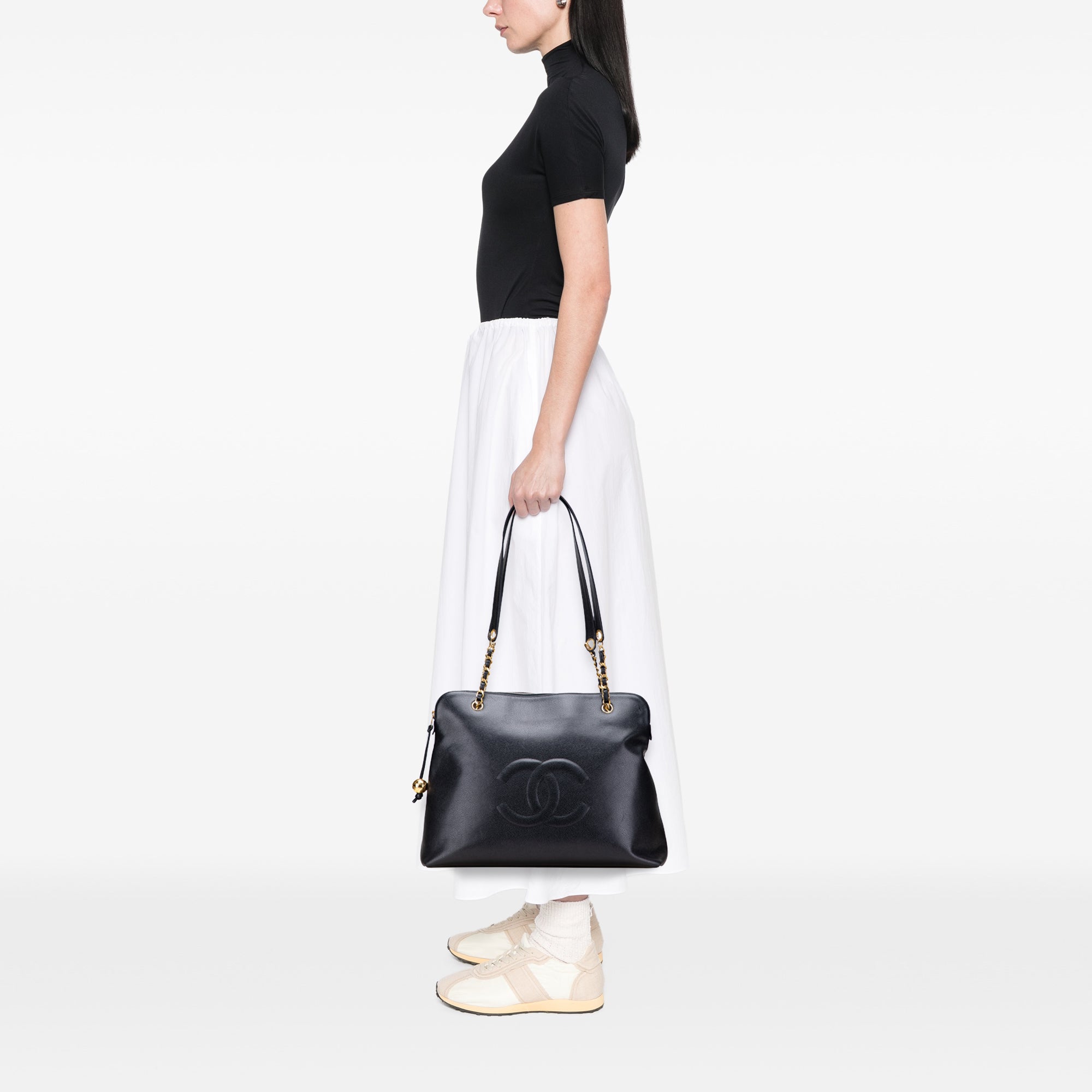 Chanel CC Caviar Chain Zip Tote - image 10