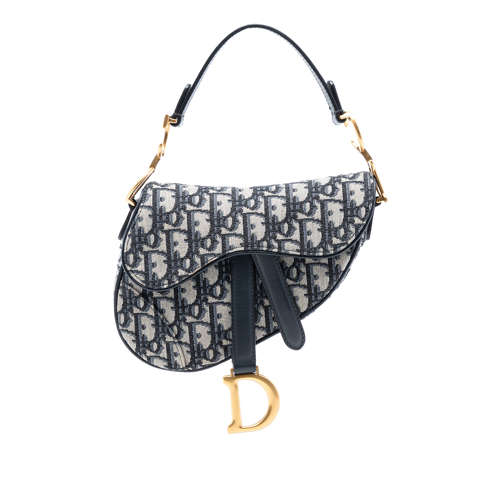 Dior Mini Oblique Canvas Saddle Bag - image 1