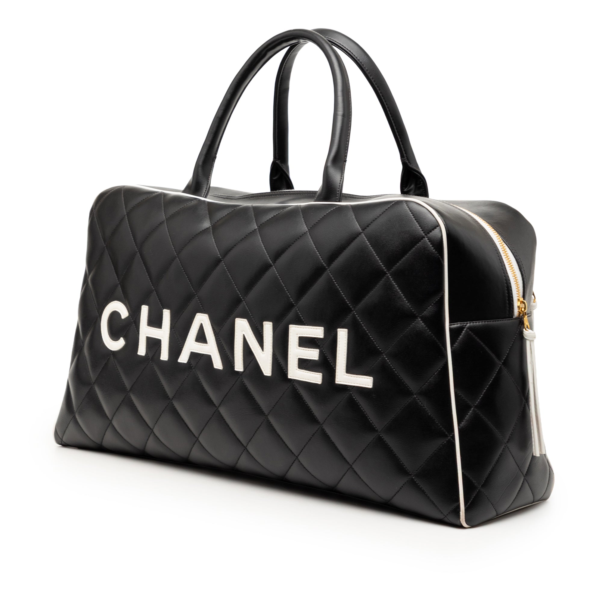 Chanel Quilted Calfskin Logo Bowler Weekend Bag - image 2