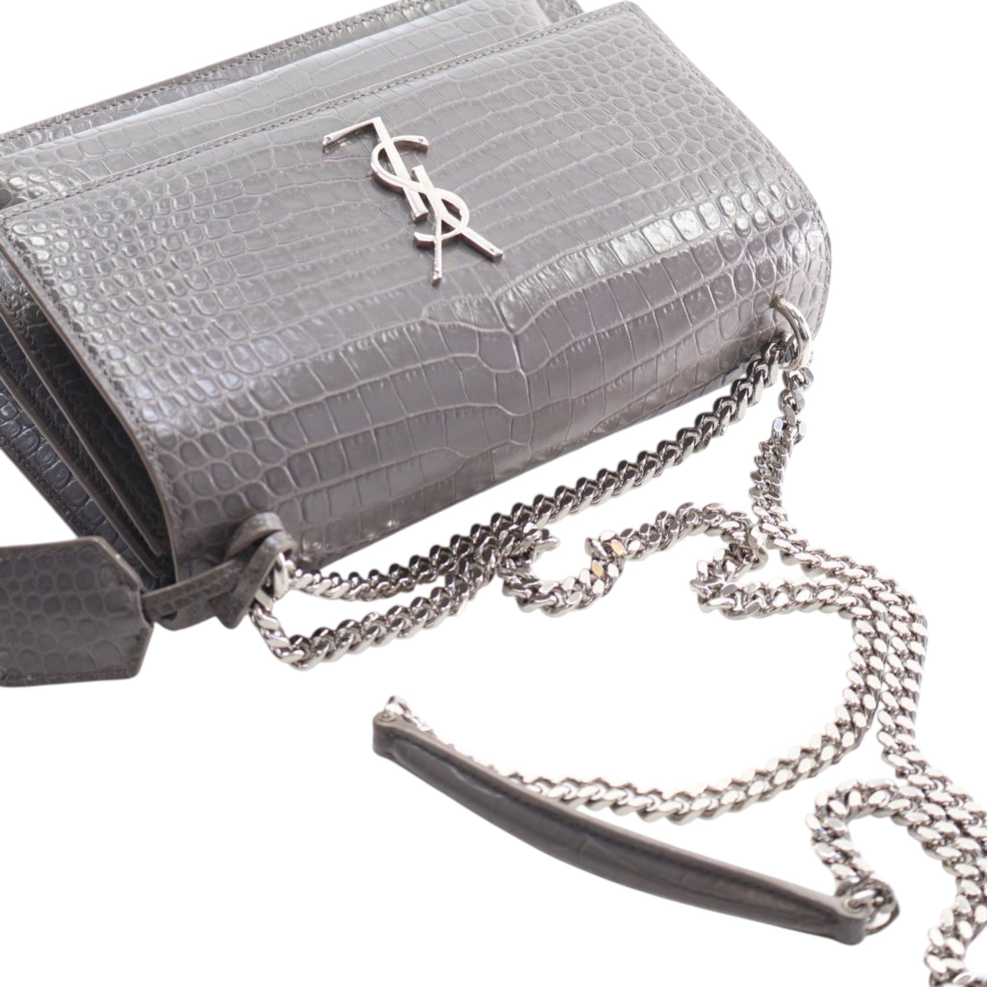 Saint Laurent Medium Croc Embossed Leather Monogram Sunset Crossbody - image 14