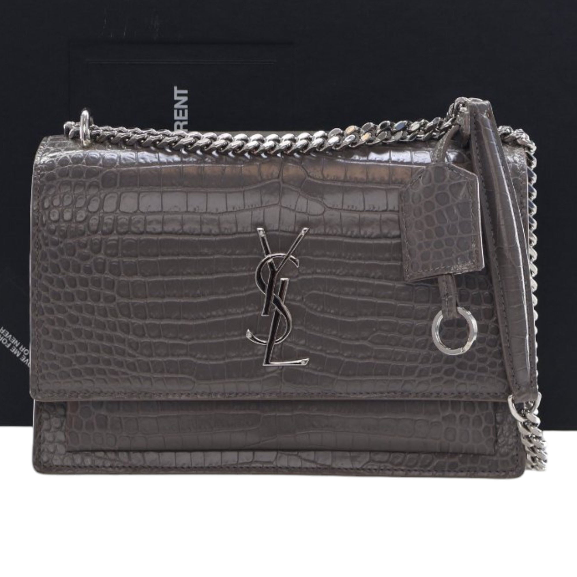 Saint Laurent Medium Croc Embossed Leather Monogram Sunset Crossbody - image 15