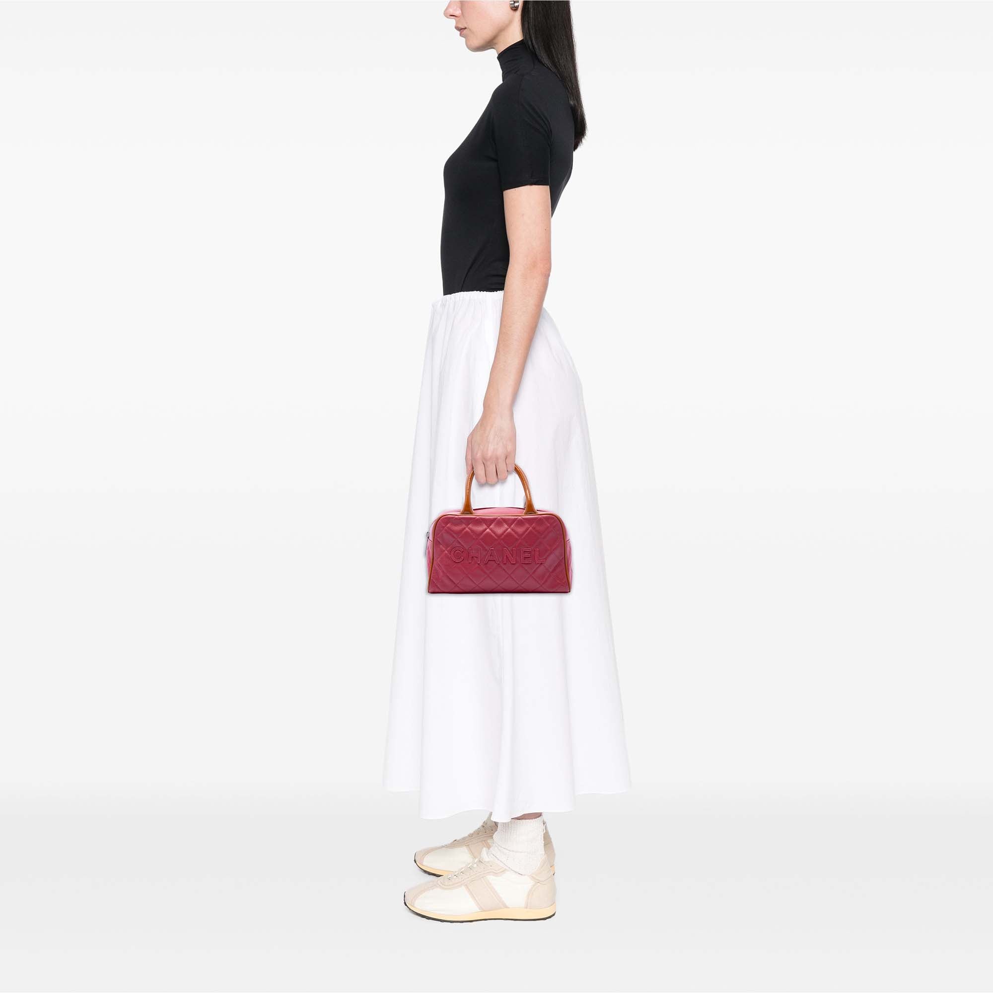 Chanel Small Quilted Calfskin Logo Bowler Bag - image 6