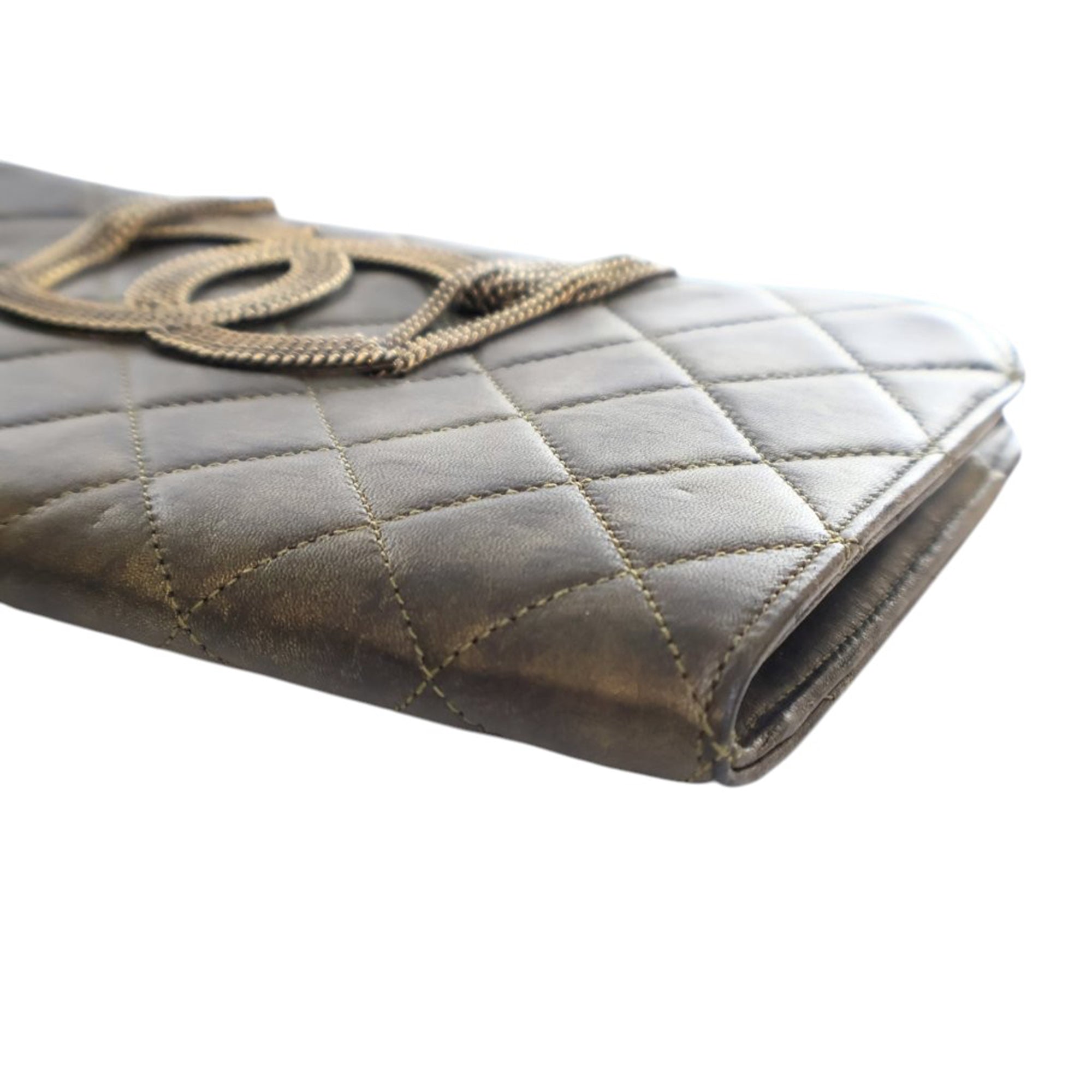 Chanel Metallic Lambskin CC Chain Fringe Clutch - image 11