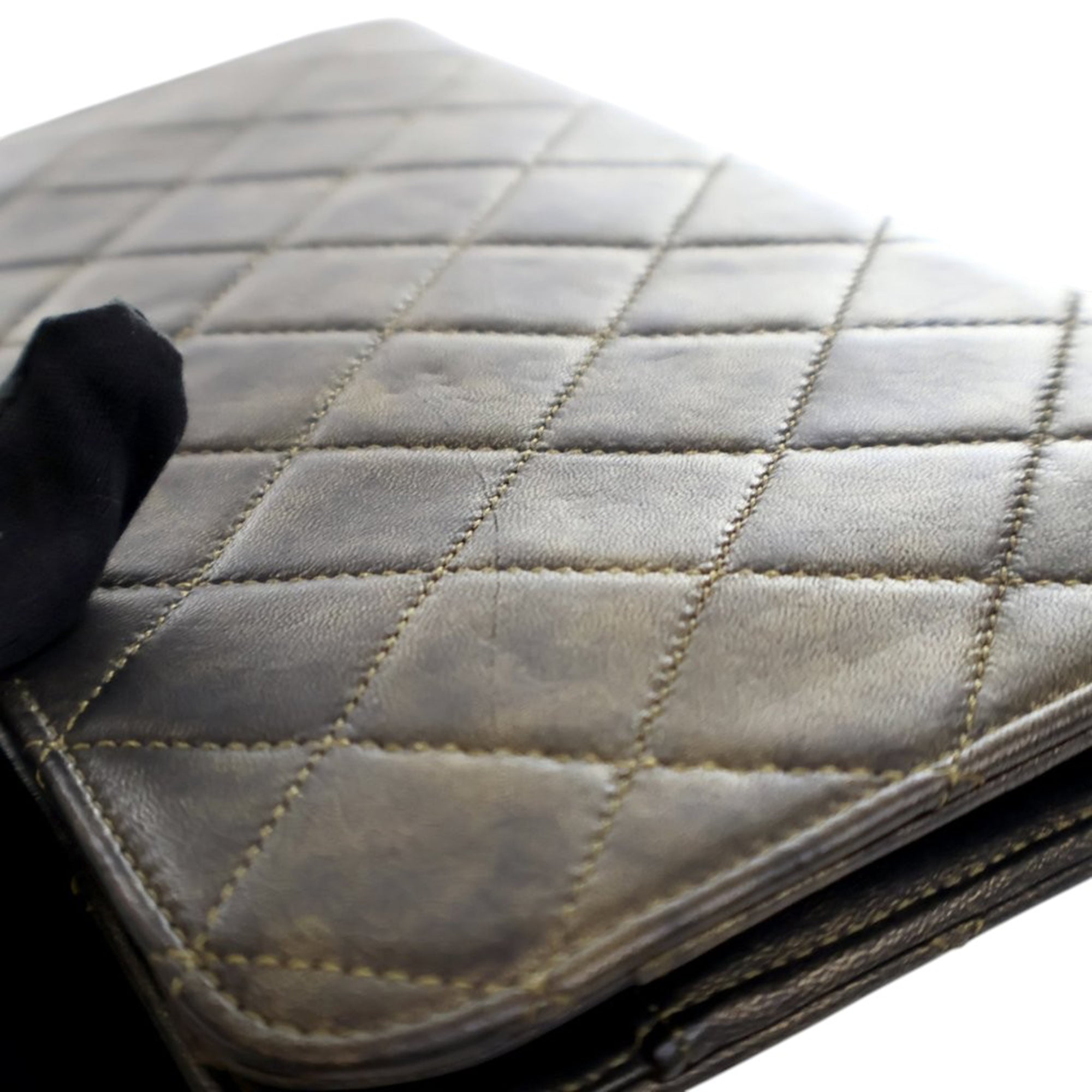 Chanel Metallic Lambskin CC Chain Fringe Clutch - image 13