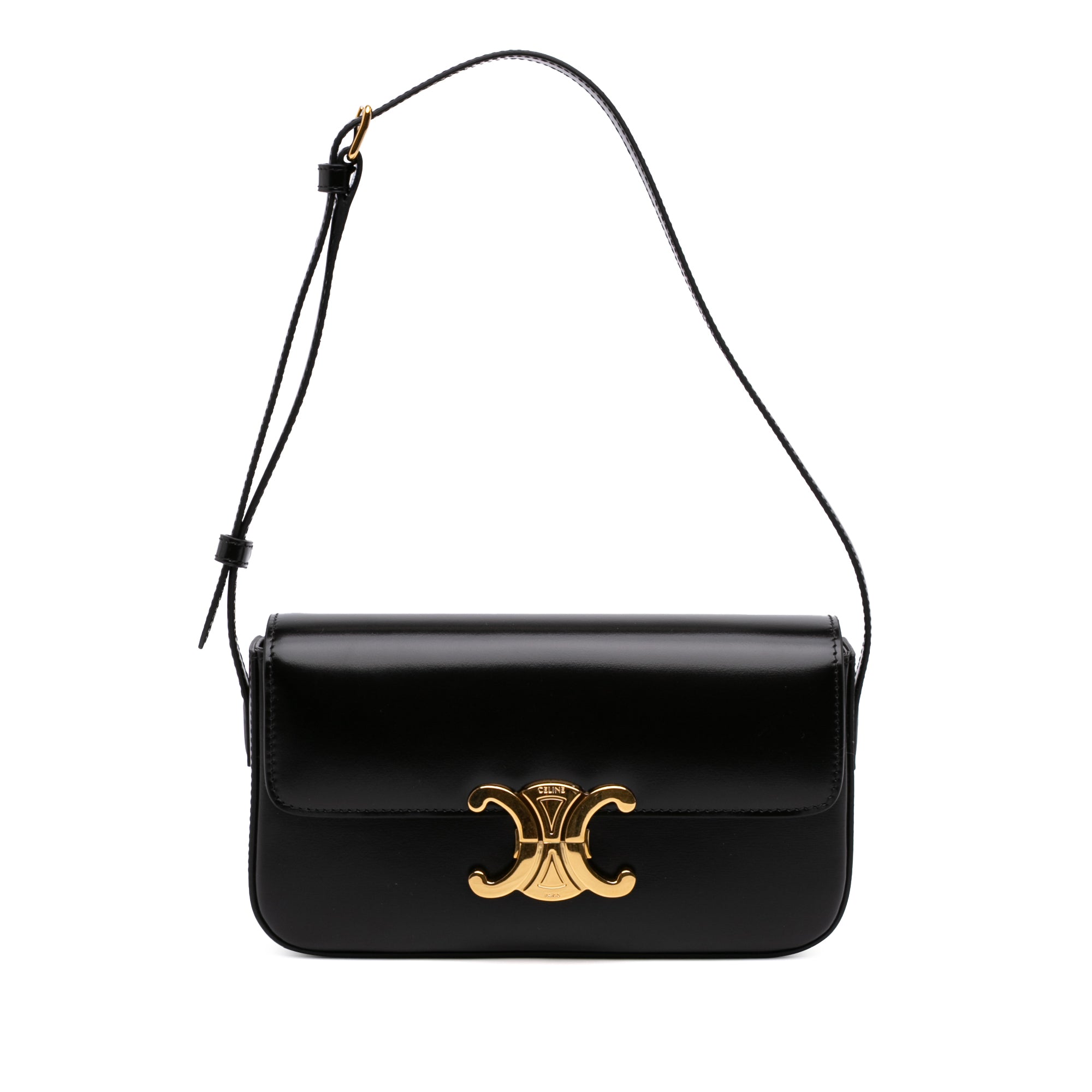 Celine Shiny Calfskin Triomphe Claude Shoulder Bag - image 1