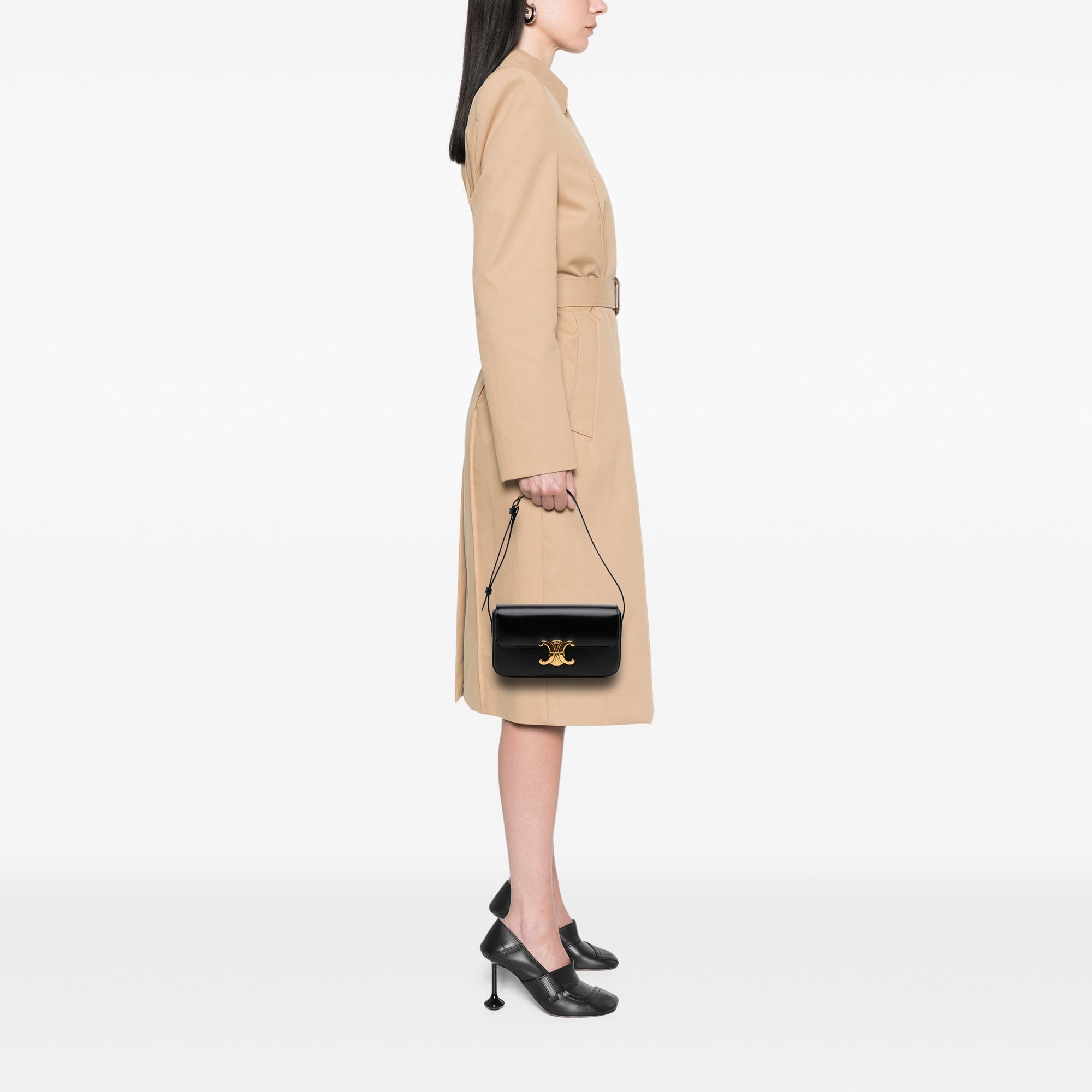 Celine Shiny Calfskin Triomphe Claude Shoulder Bag - image 6
