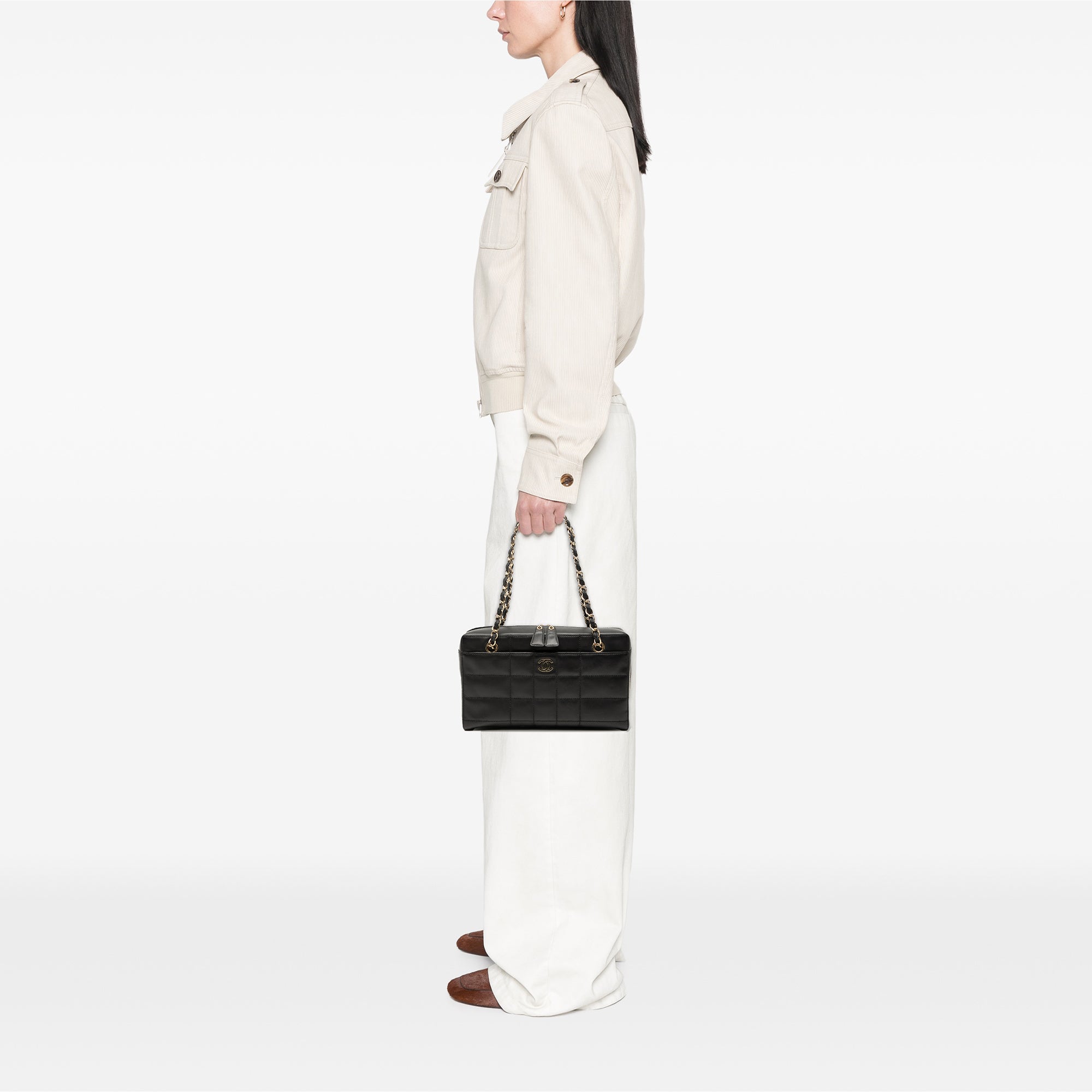 Chanel CC Choco Bar Lambskin Chain Shoulder Bag - image 7