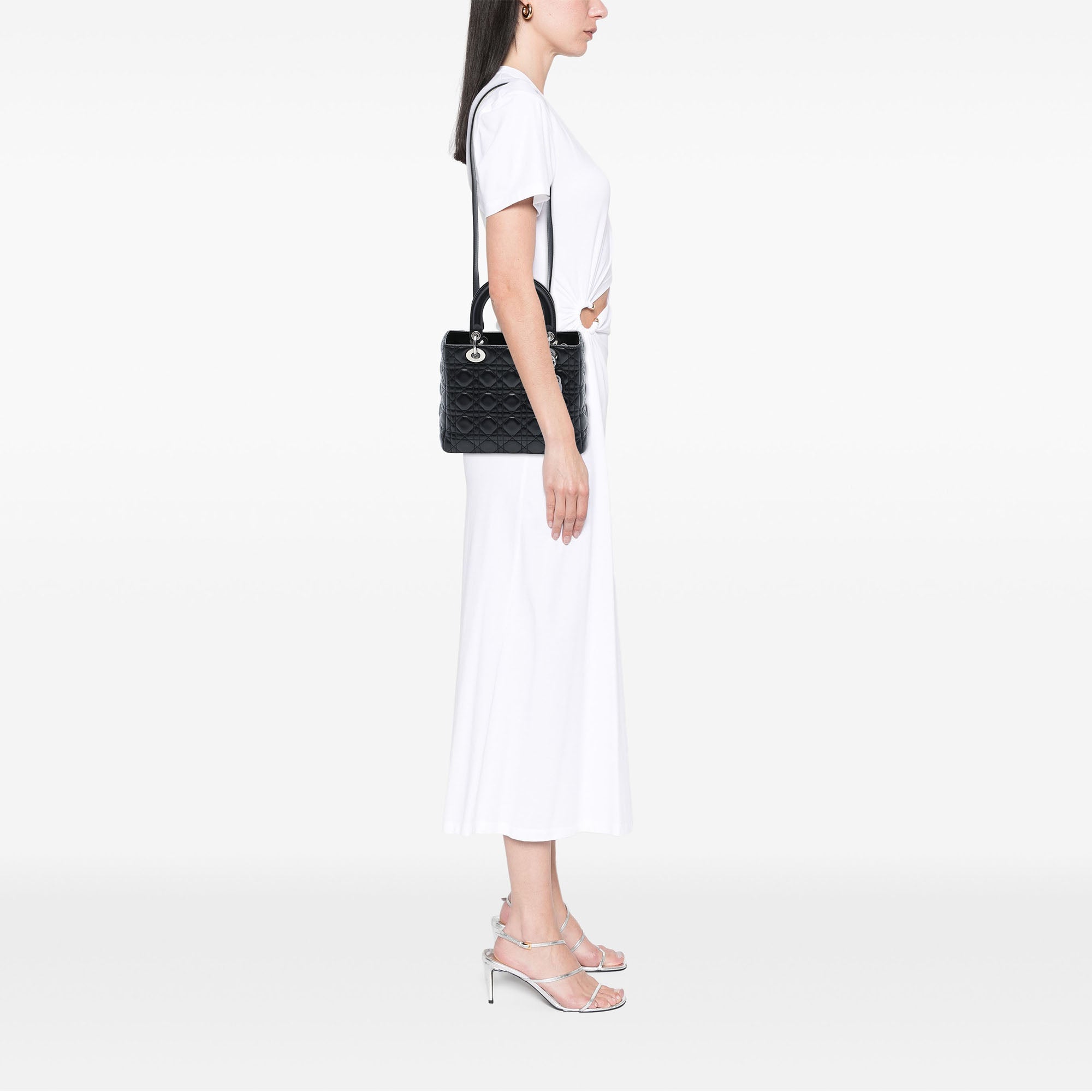 Dior Medium Lambskin Cannage Lady Dior - image 6