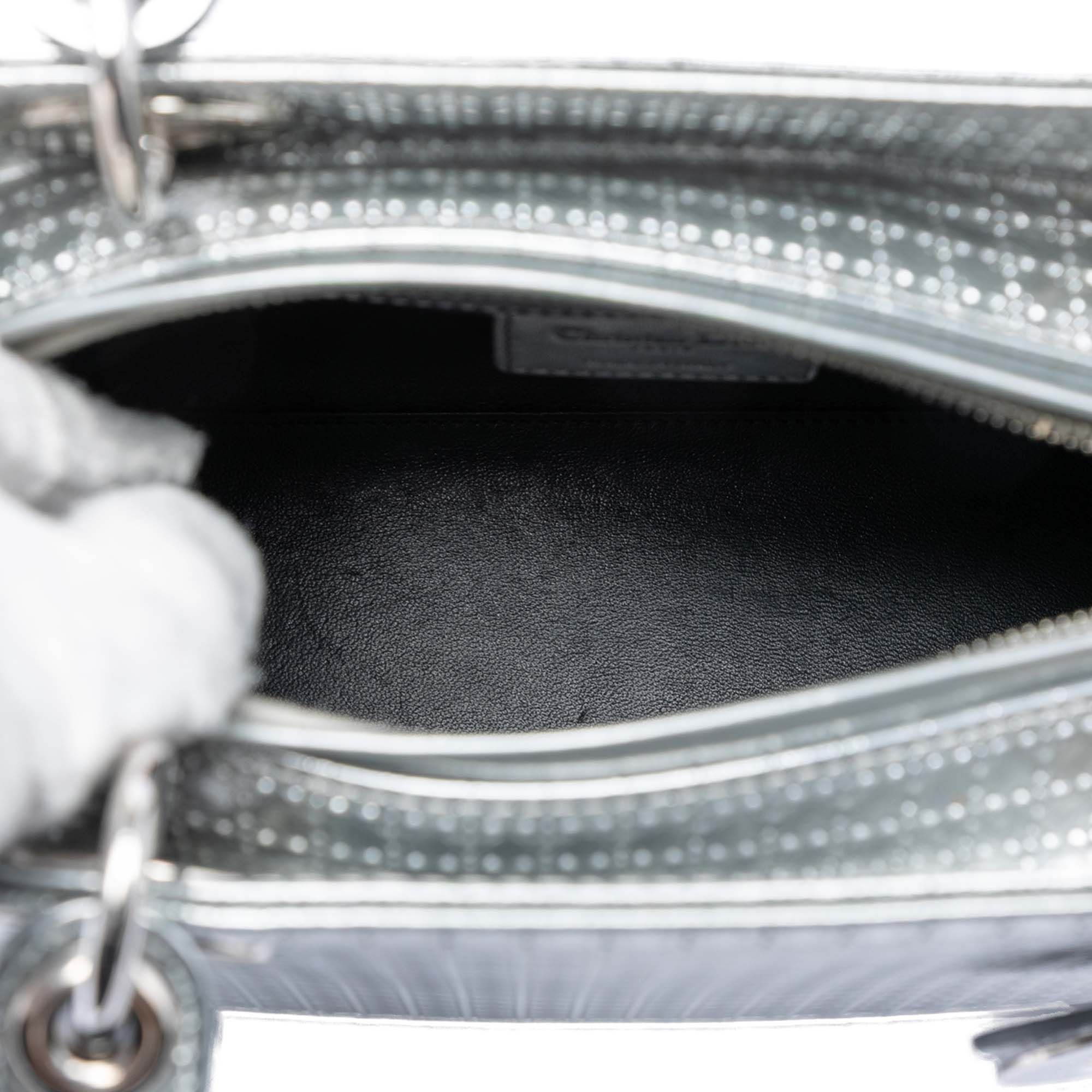 Dior Medium Metallic Patent Microcannage Lady Dior - image 4