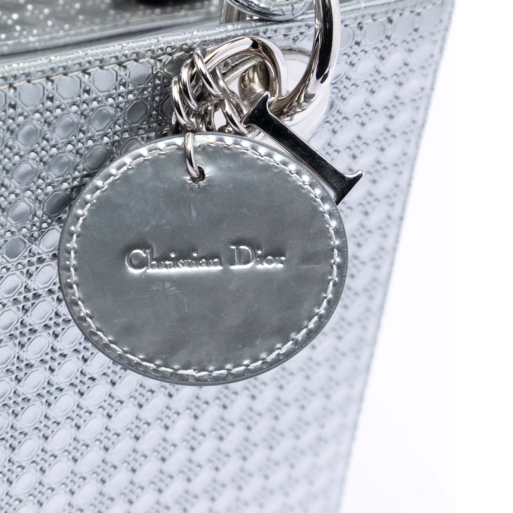Dior Medium Metallic Patent Microcannage Lady Dior - image 5