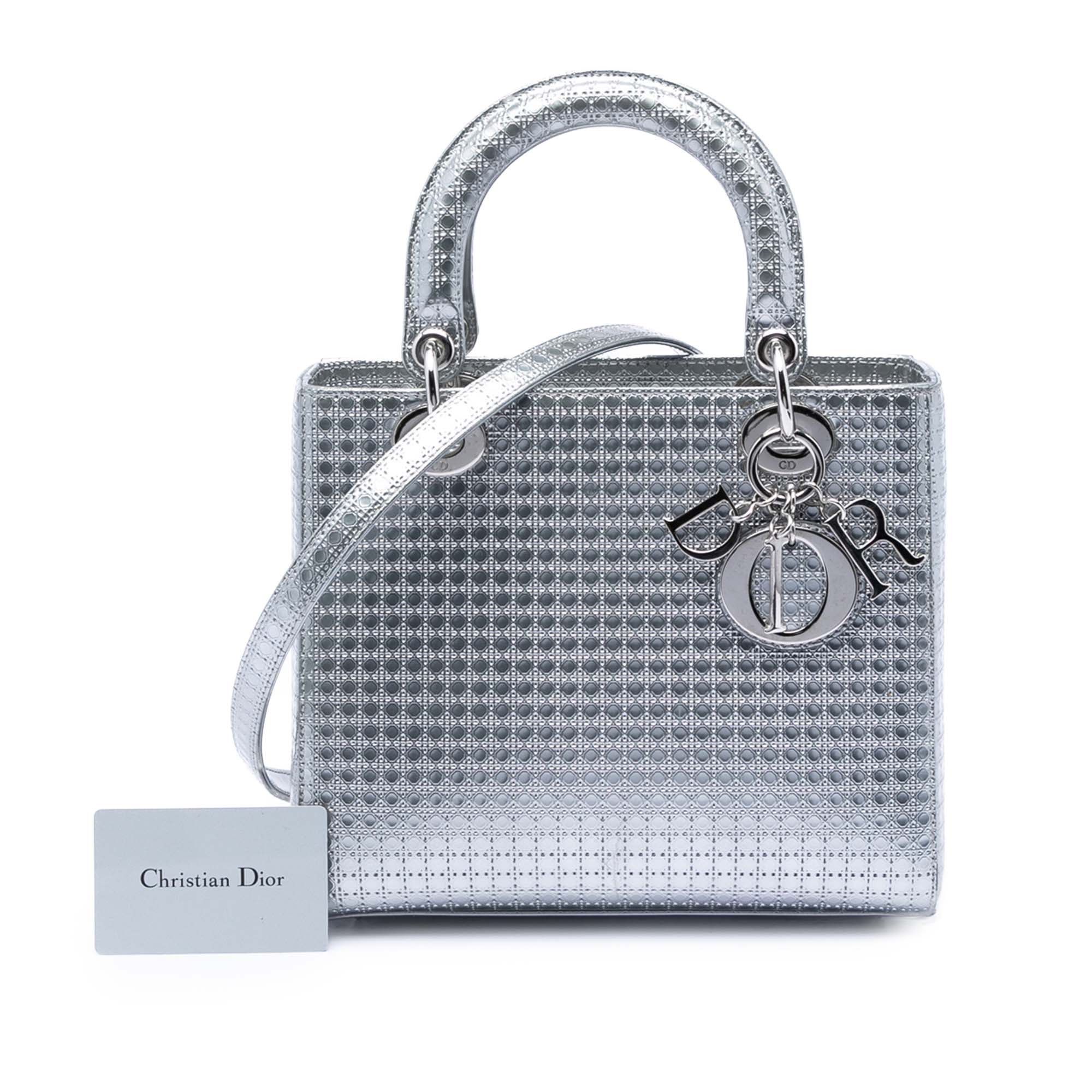 Dior Medium Metallic Patent Microcannage Lady Dior - image 7