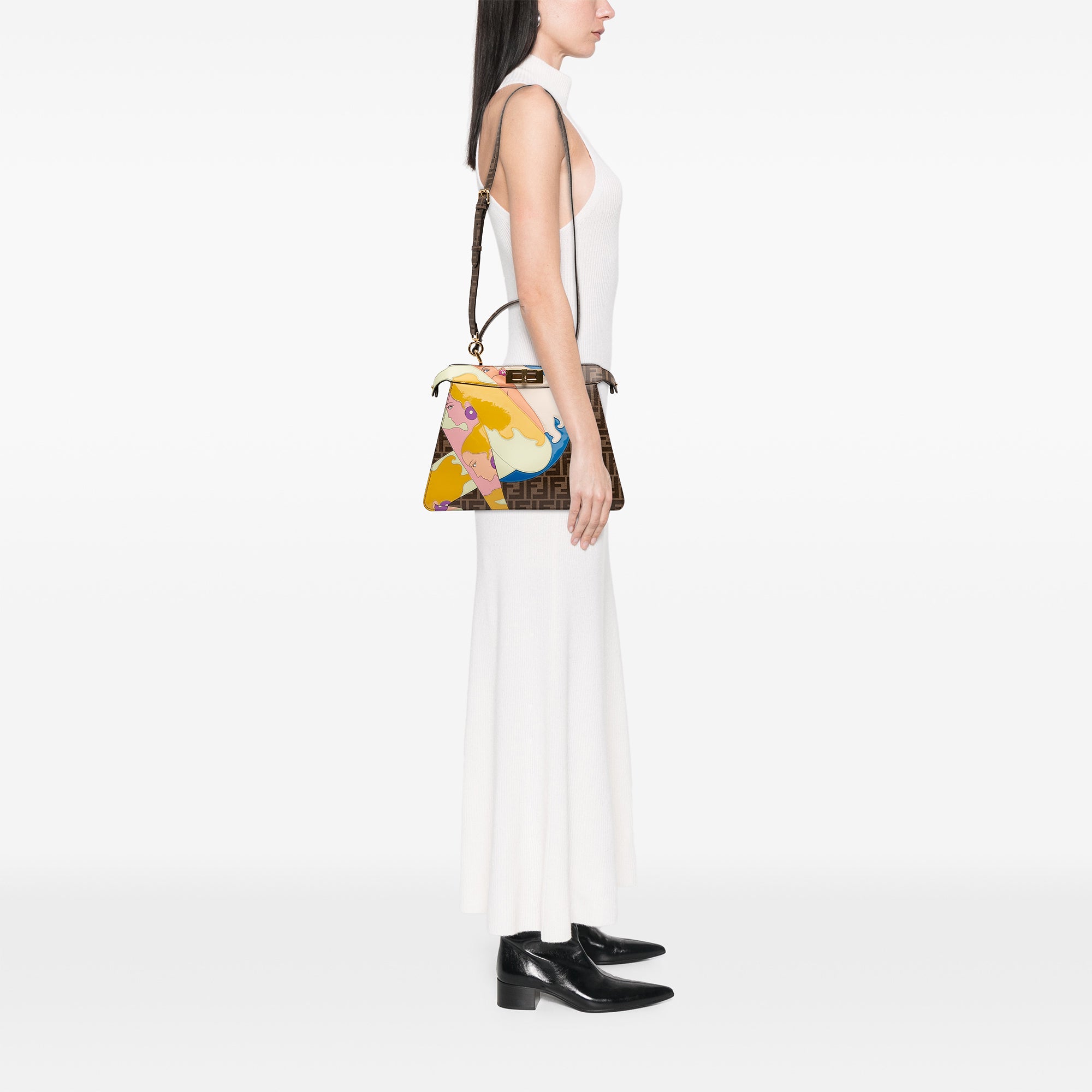 Fendi Antonio Lopez Medium Zucca Coated Canvas Peekaboo ISeeU Satchel - image 12